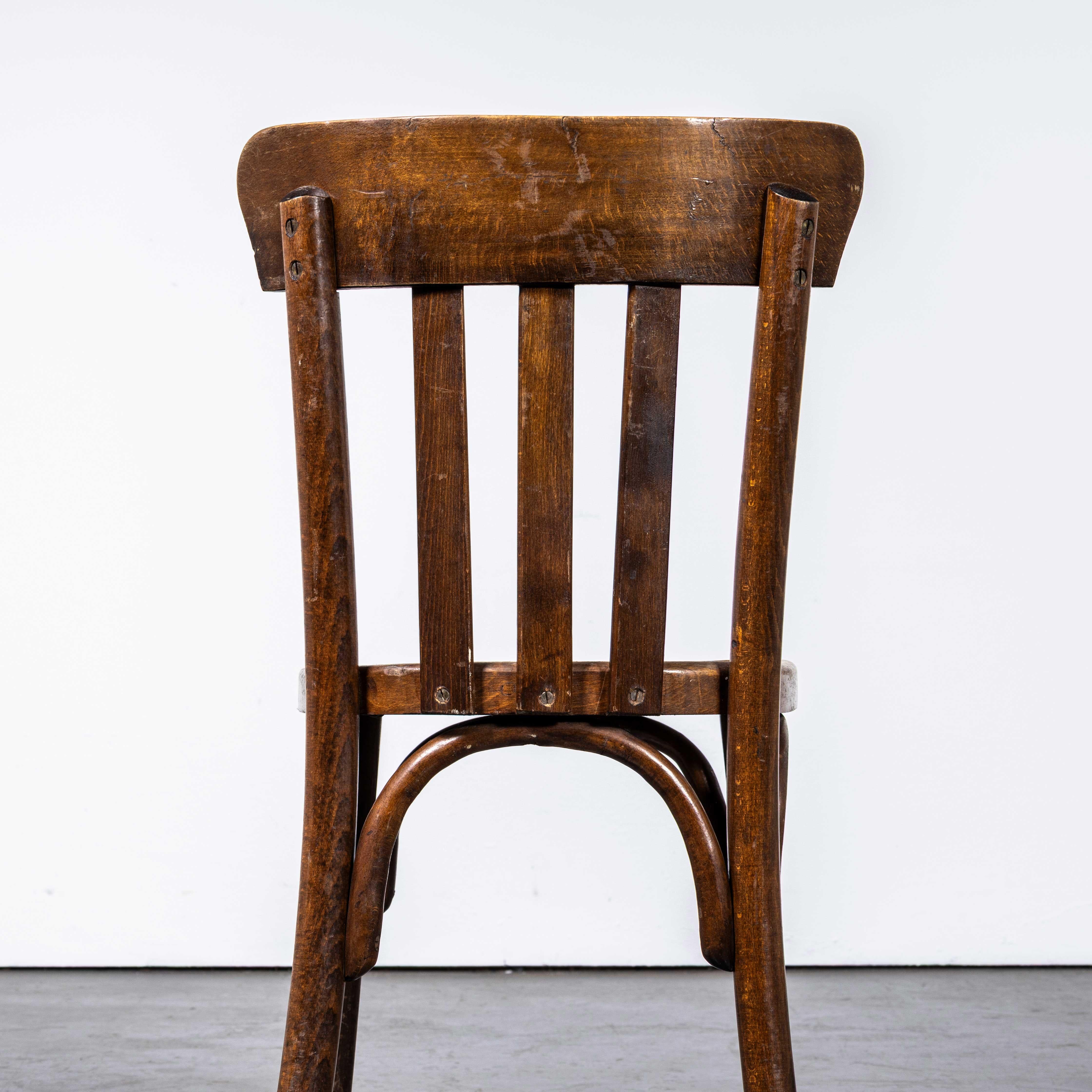 1950er Jahre Luterma Elegant Klassisch Bugholz Esszimmerstuhl - Vierer-Set (Buchenholz) im Angebot