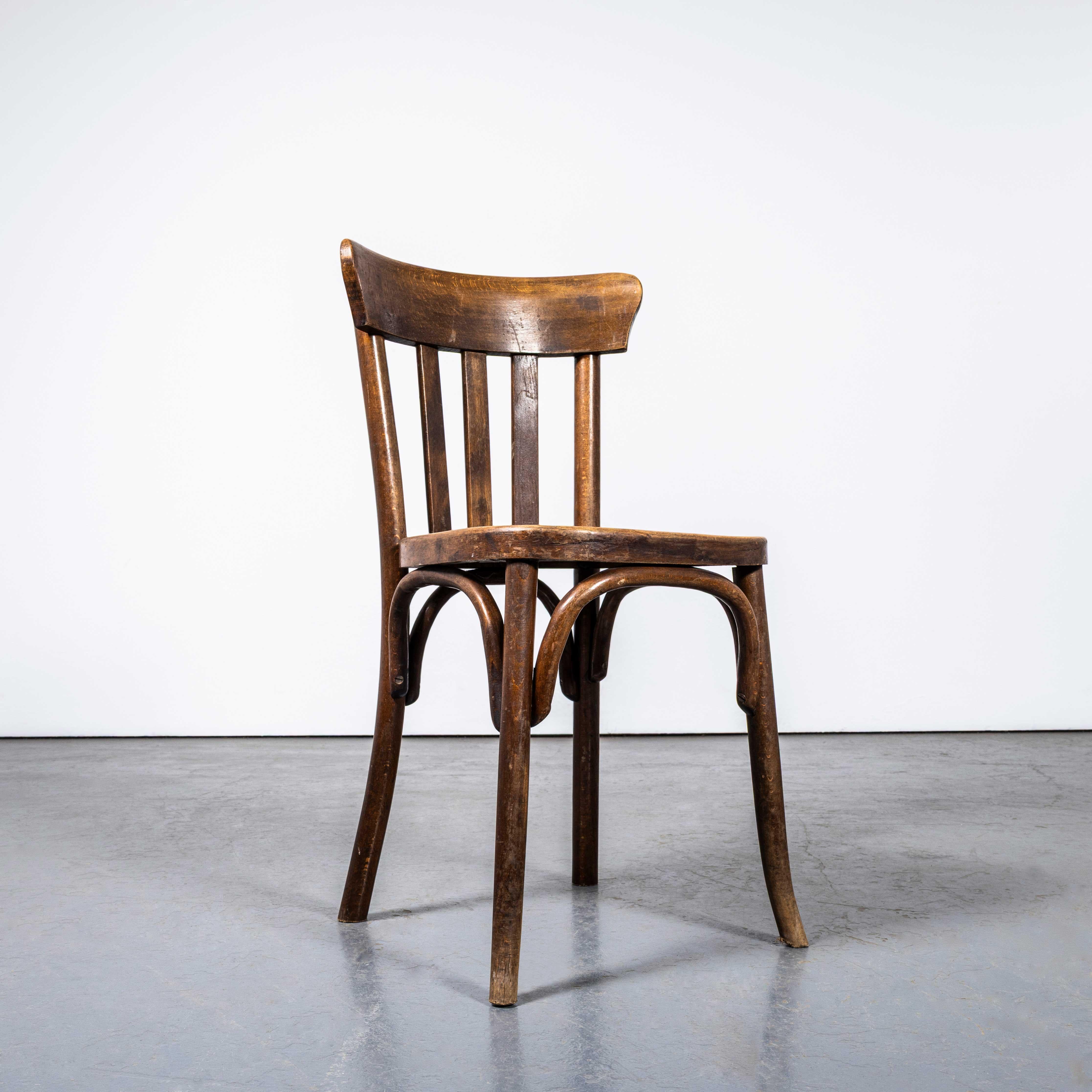 1950er Jahre Luterma Elegant Klassisch Bugholz Esszimmerstuhl - Vierer-Set im Angebot 1