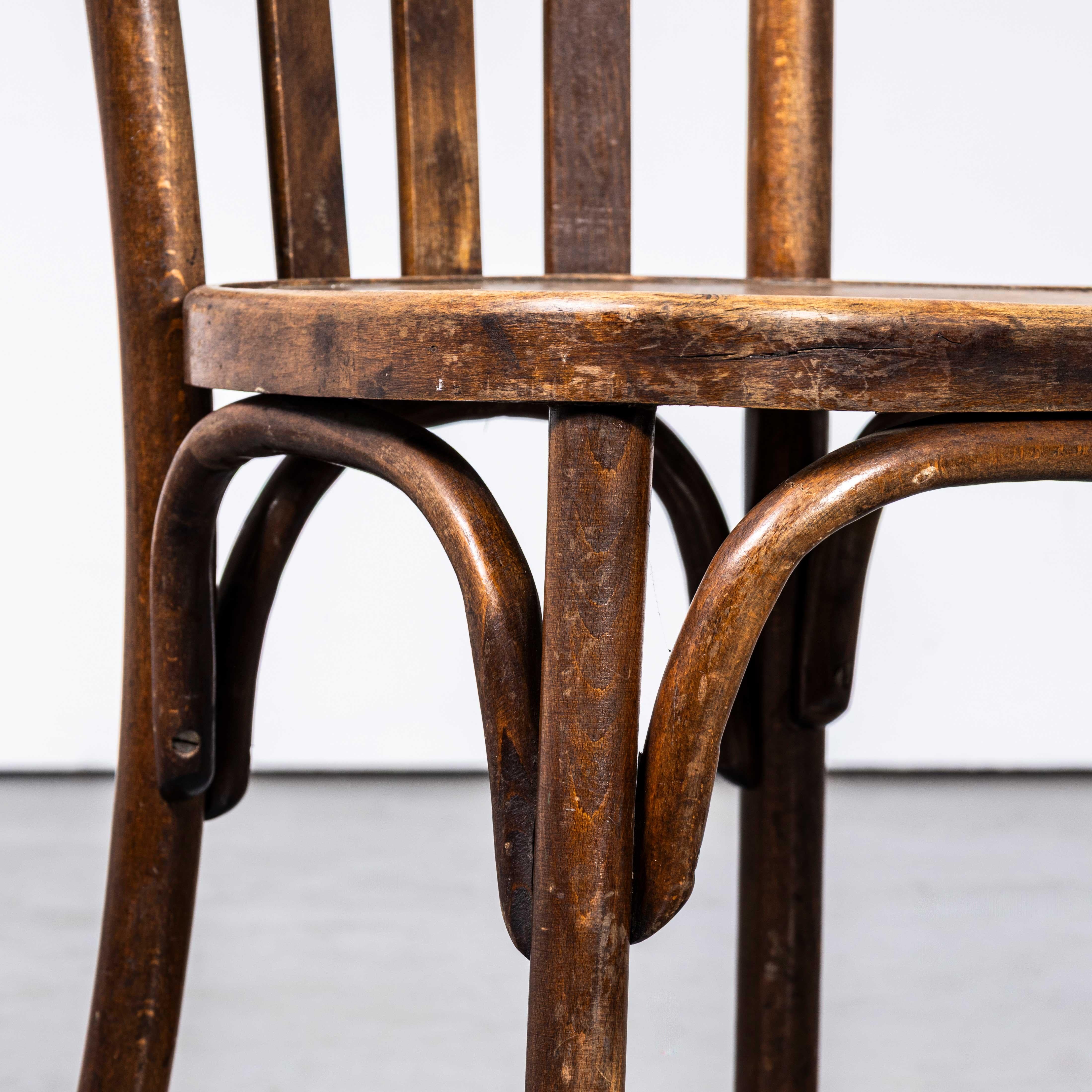 1950er Jahre Luterma Elegant Klassisch Bugholz Esszimmerstuhl - Vierer-Set im Angebot 2