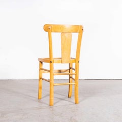 1950's Luterma French Blonde Decorated Farmhouse Dining Chairs - Set Of Five