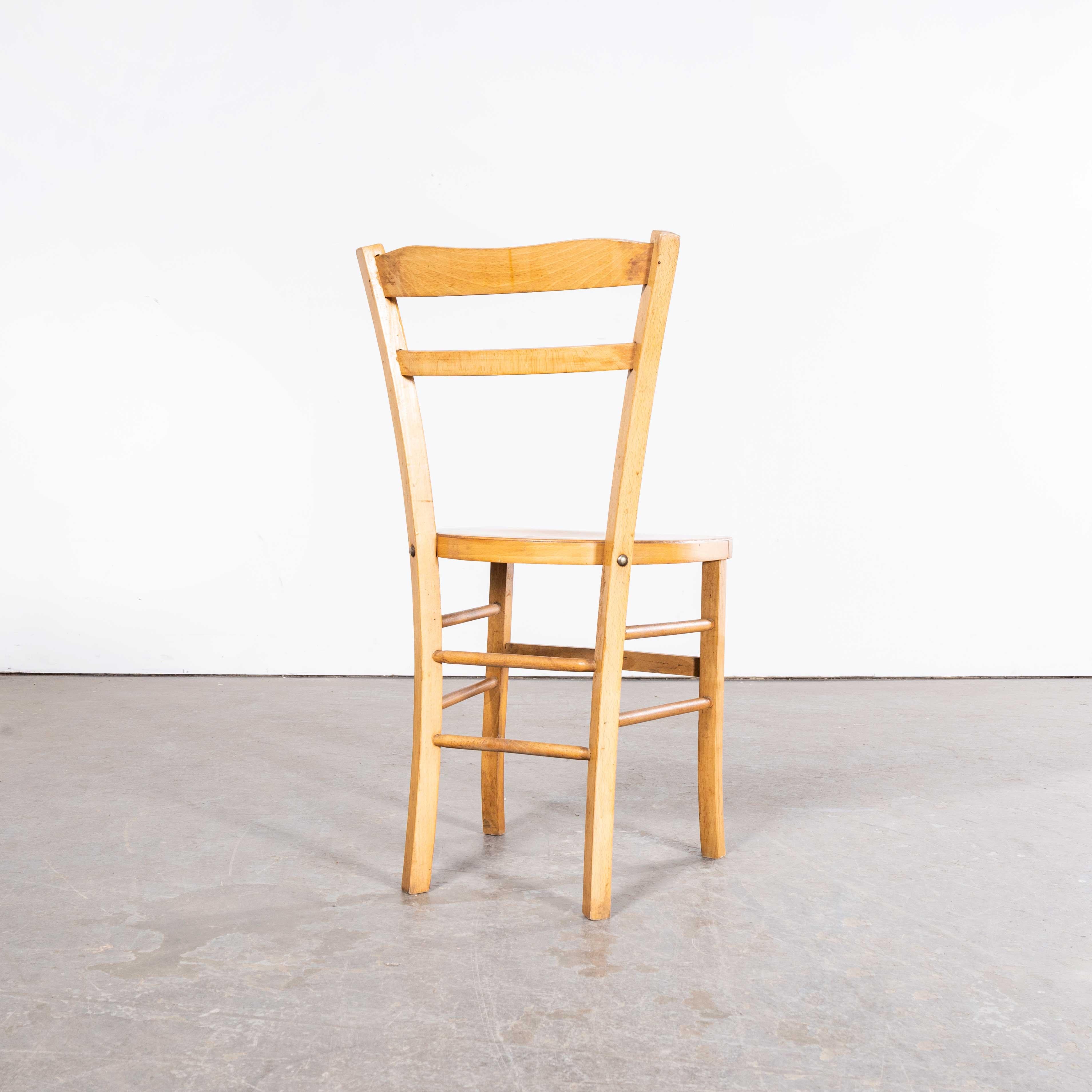 1950's Luterma  French Blonde Simple Farmhouse Dining Chairs - Set Of Eleven For Sale 5