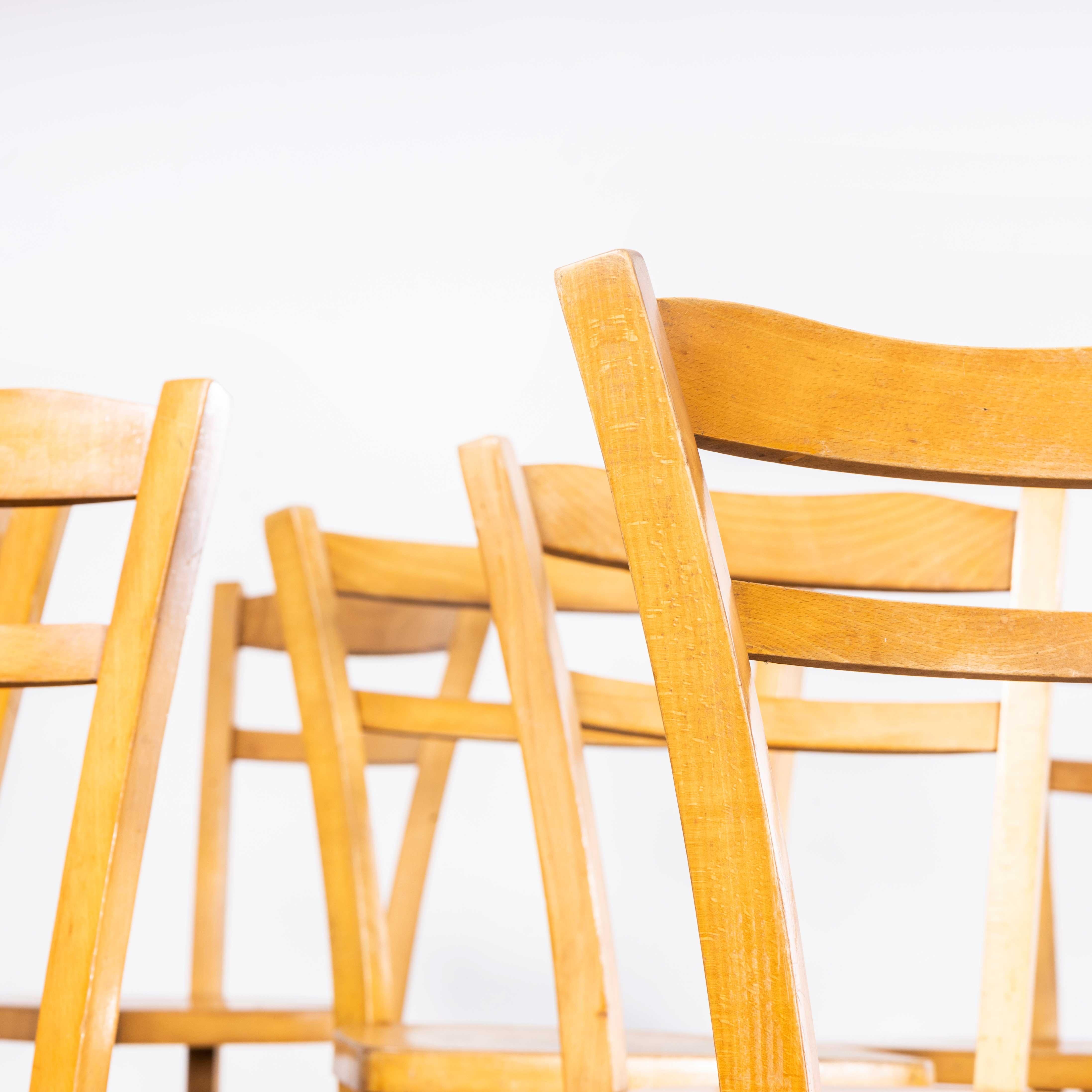 1950's Luterma  French Blonde Simple Farmhouse Dining Chairs - Set Of Eleven For Sale 4