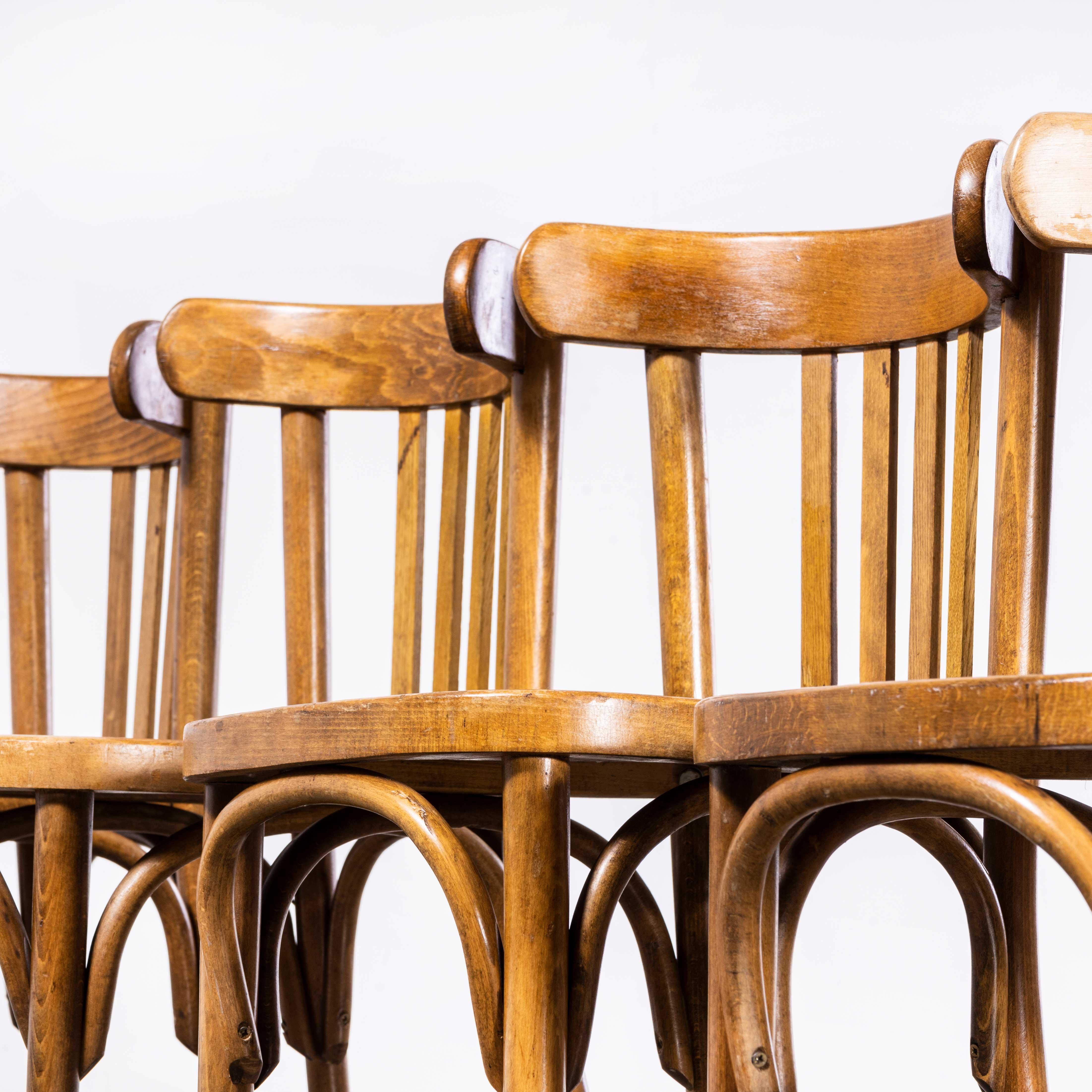 Mid-20th Century 1950's Luterma Honey Beech Bentwood Dining Chair - Set Of Four For Sale