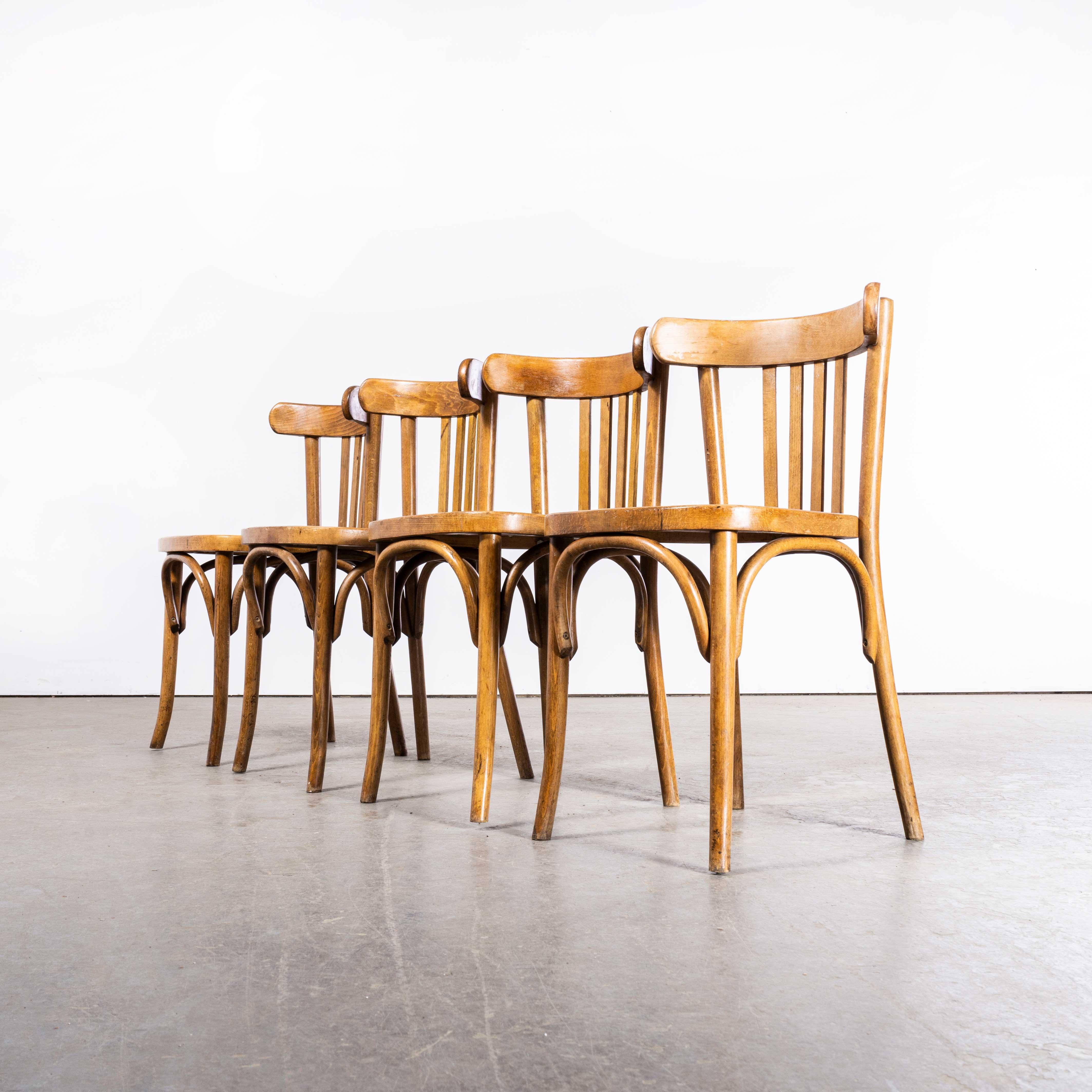 1950's Luterma Honey Beech Bentwood Dining Chair - Set Of Four For Sale 4