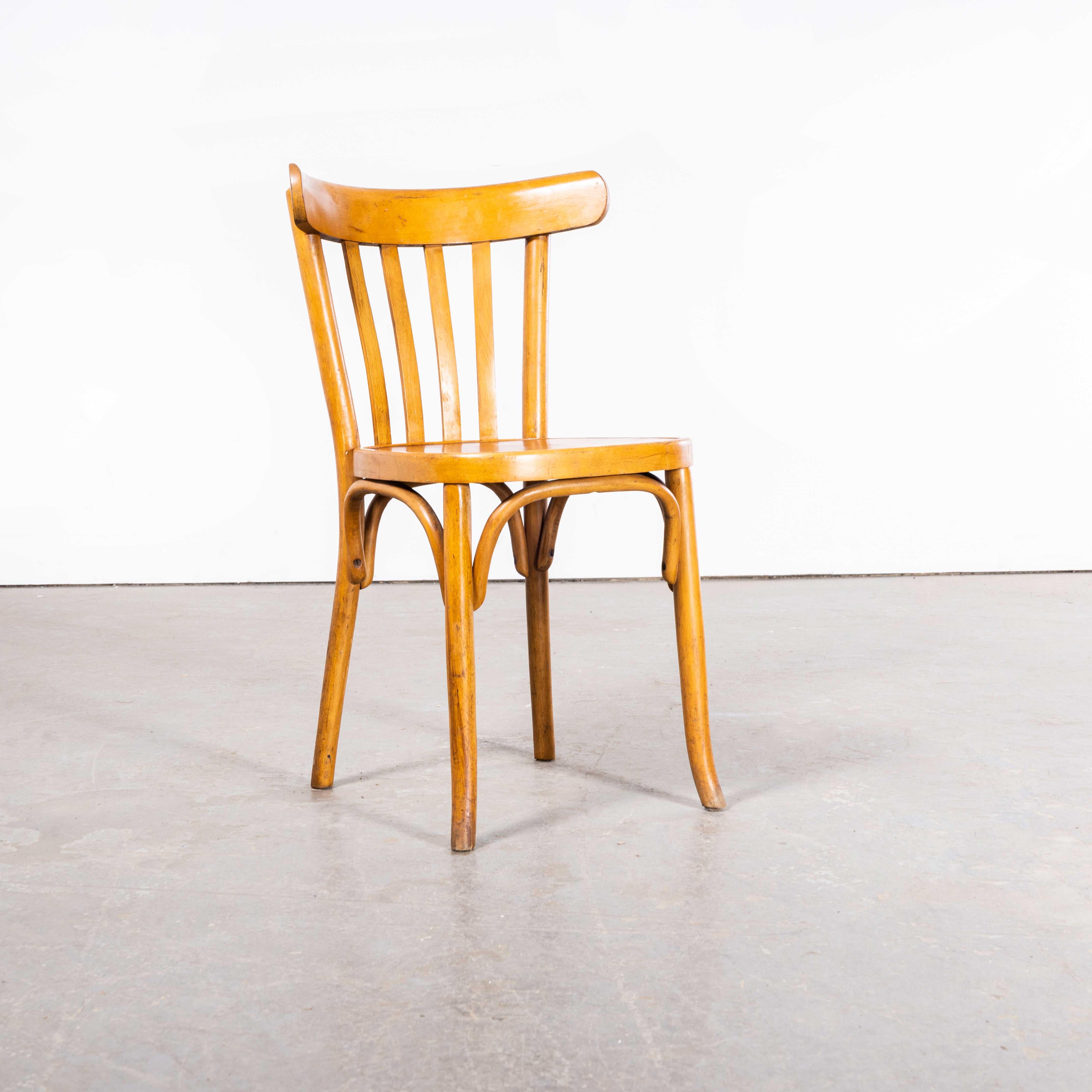 1950's Luterma Honey Oak Bentwood Dining Chair - Set Of Four In Good Condition For Sale In Hook, Hampshire