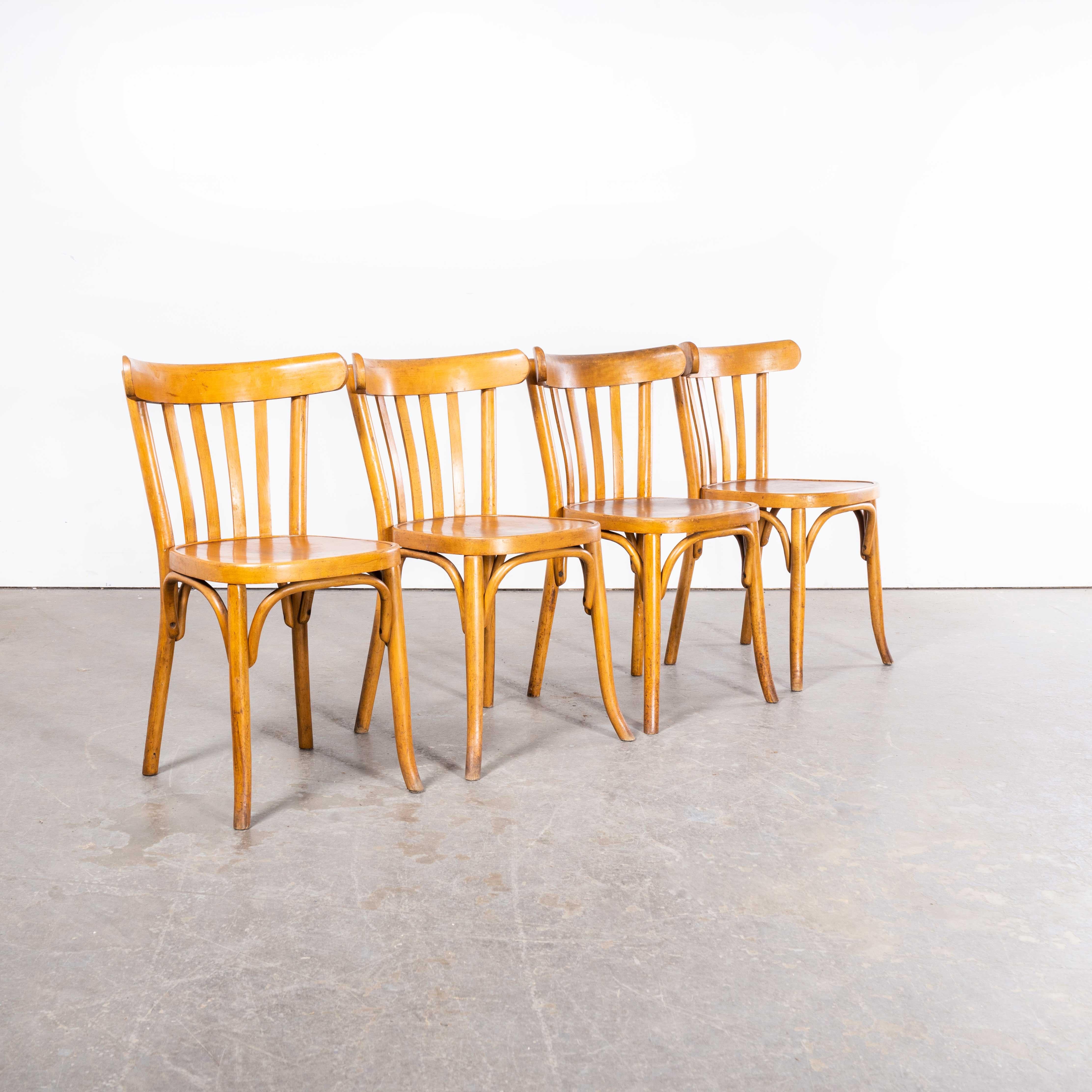 1950's Luterma Honey Oak Bentwood Dining Chair - Set Of Four For Sale 2
