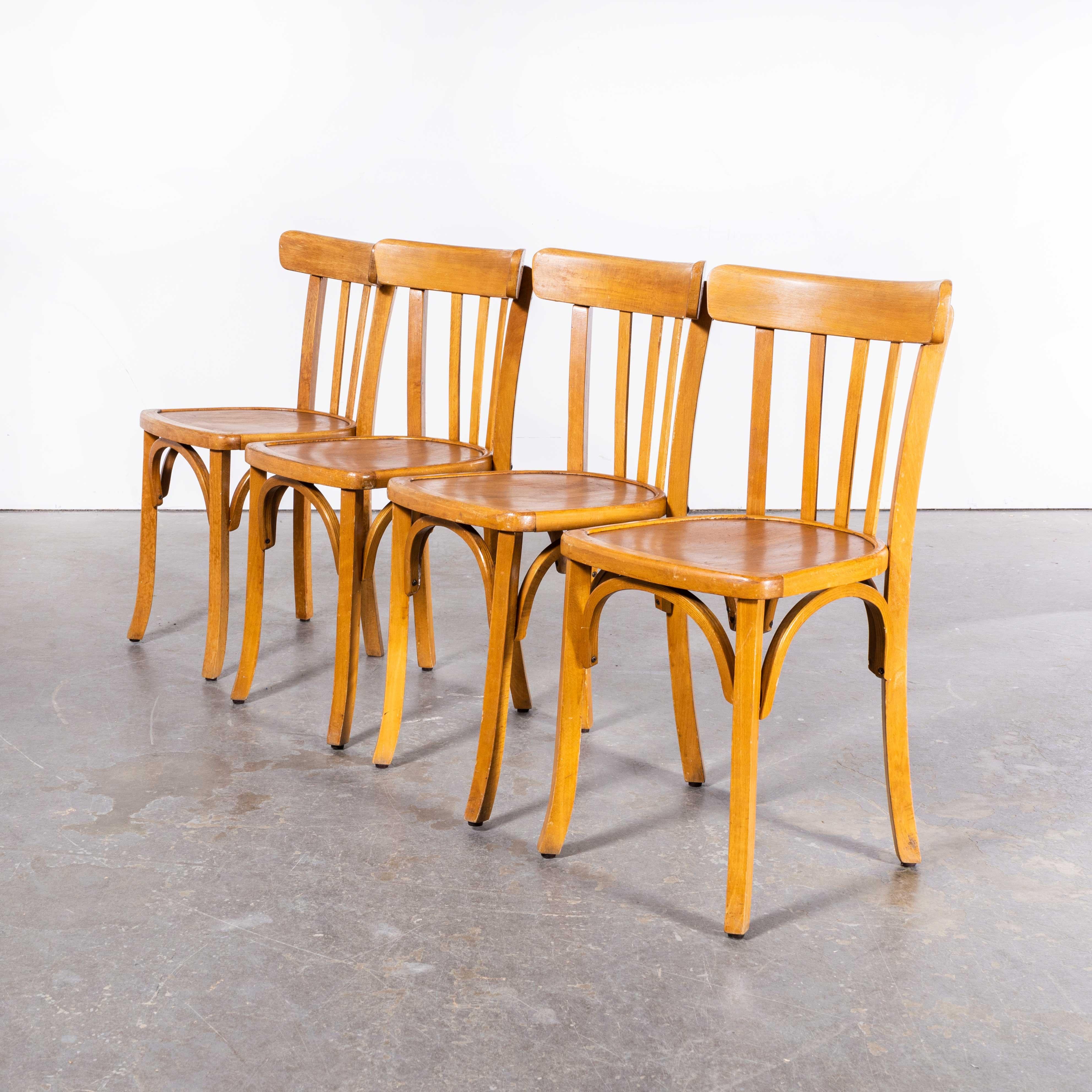 1950s Luterma Honey Oak Bentwood Dining Chair - Set of Four For Sale 2
