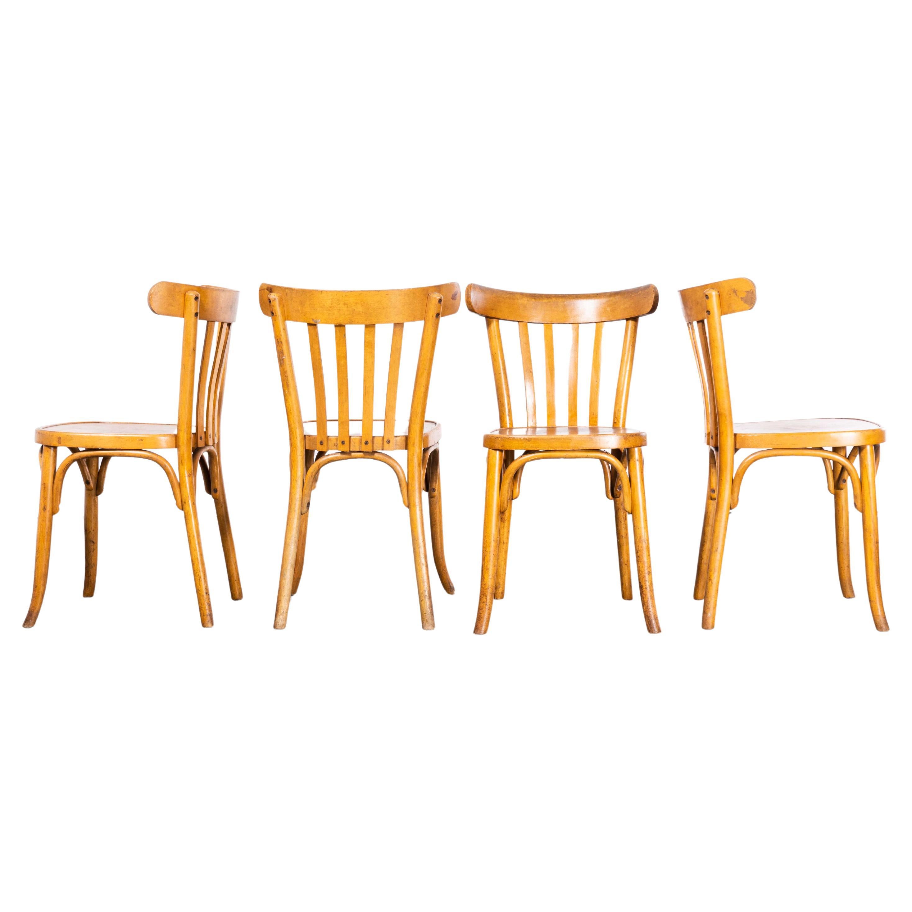 1950's Luterma Honey Oak Bentwood Dining Chair - Set Of Four For Sale