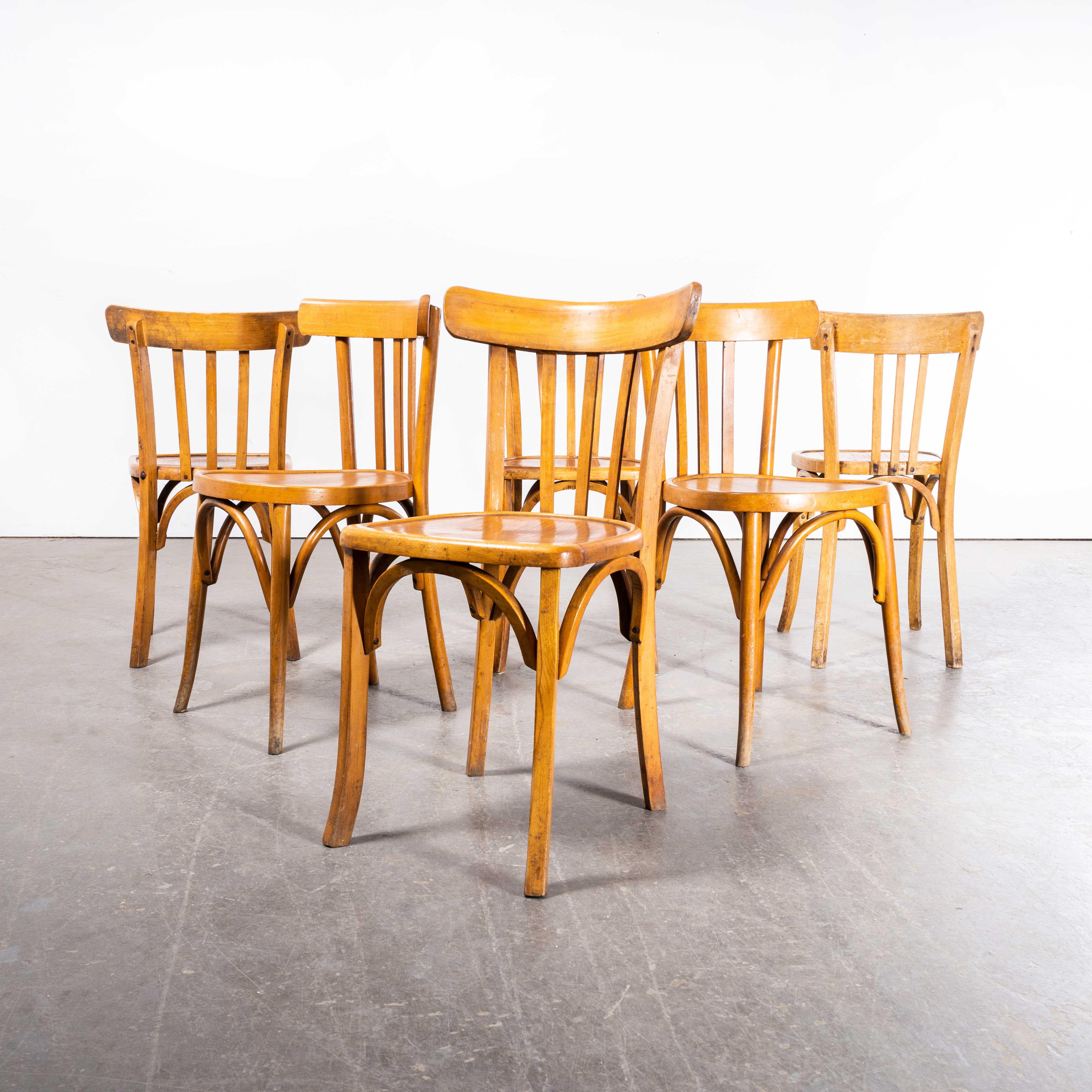 1950's Luterma Honey Oak Bentwood Dining Chair - Set Of Six In Good Condition For Sale In Hook, Hampshire