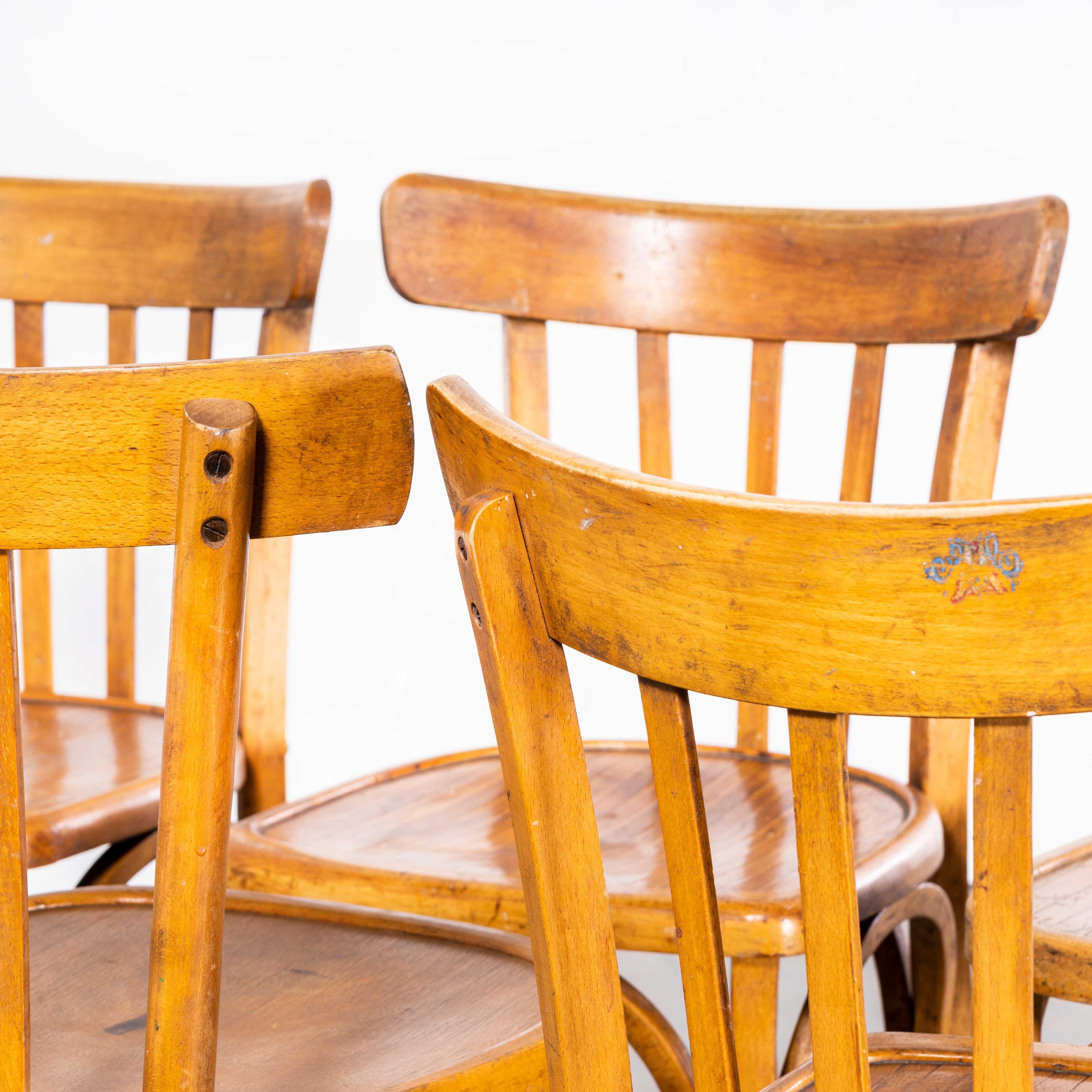 Chaise de salle à manger en bentwood Luterma Honey Oak des années 50 - Lot de six en vente 2