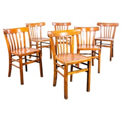1950's Luterma Honey Oak Bentwood Farmhouse Dining Chairs - Set Of Six