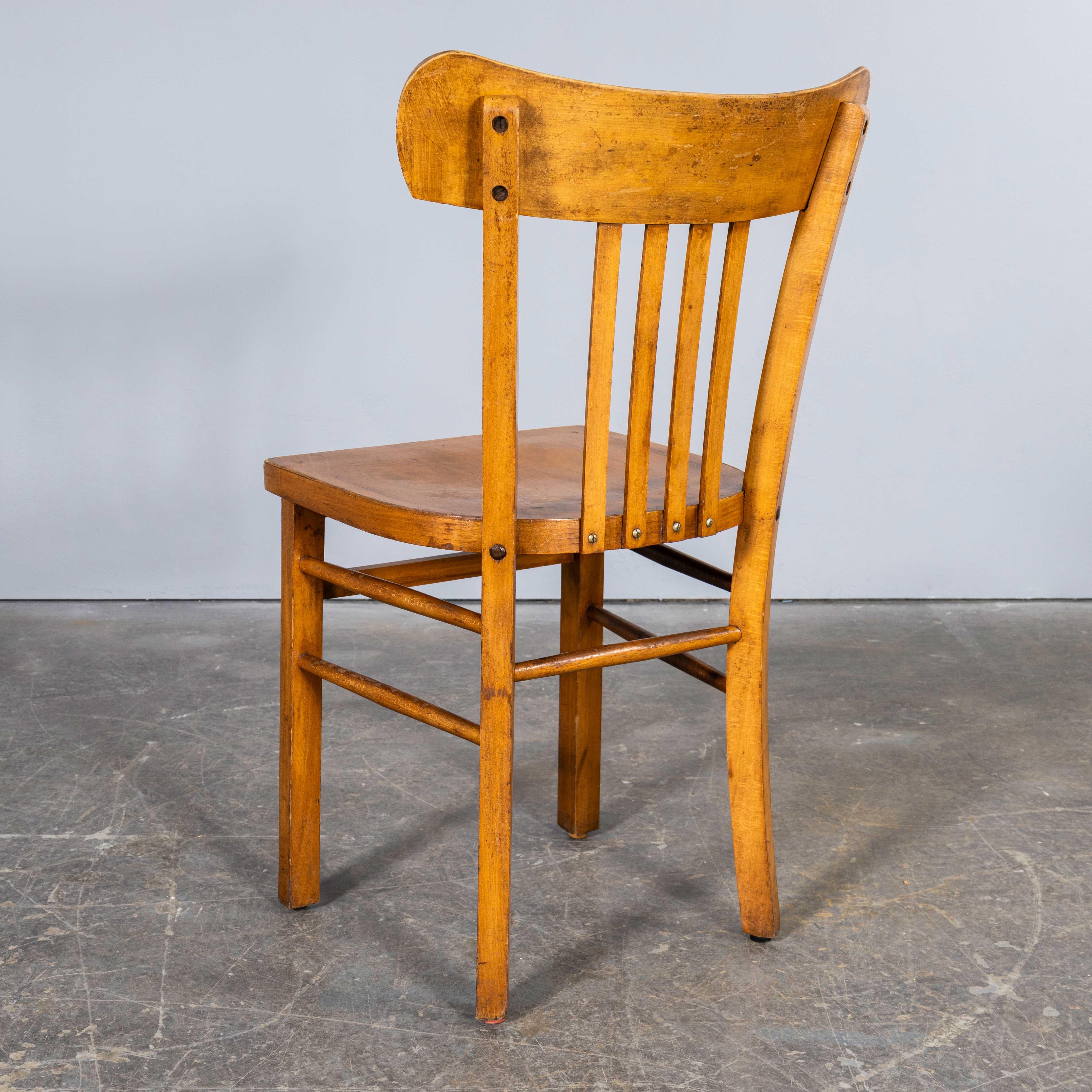 1950's Luterma Honey Oak Bentwood Grill Back Dining Chair - Gute Menge verfügbar im Angebot 4
