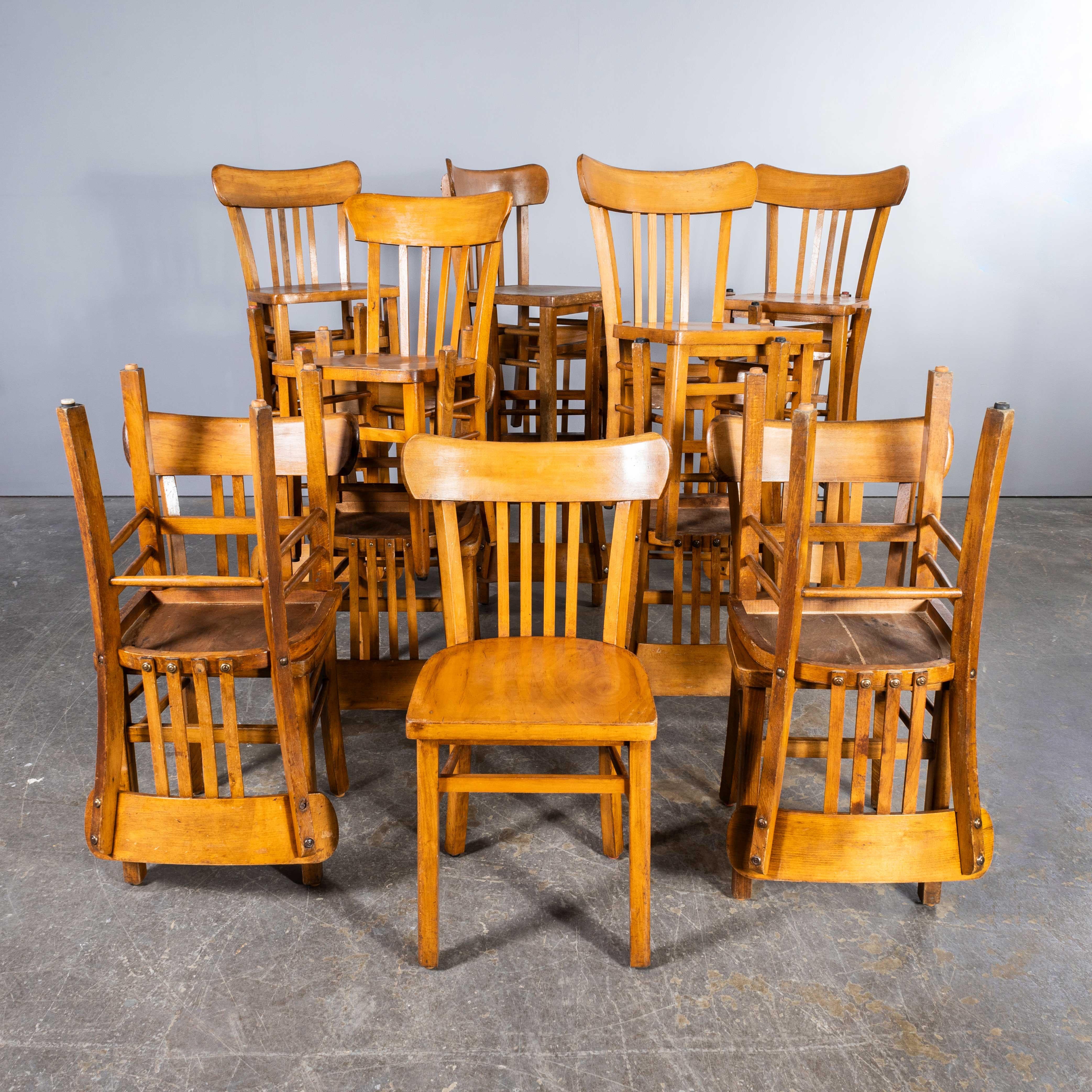 1950's Luterma Honey Oak Bentwood Grill Back Dining Chair - Gute Menge verfügbar im Angebot 5