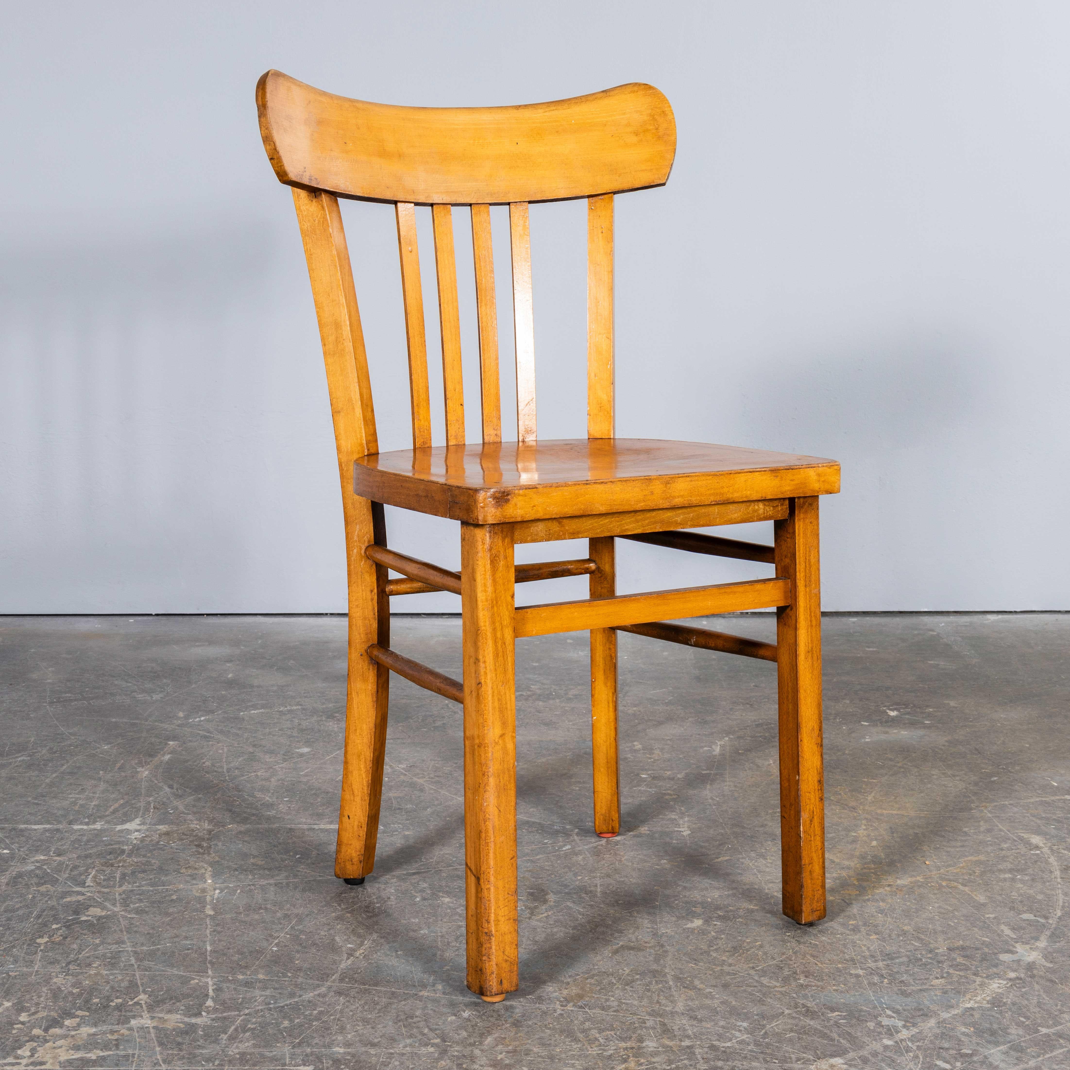 1950's Luterma Honey Oak Bentwood Grill Back Dining Chair - Gute Menge verfügbar im Angebot 3