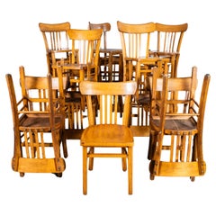 1950's Luterma Honey Oak Bentwood Grill Back Dining Chair - Good Qty Available