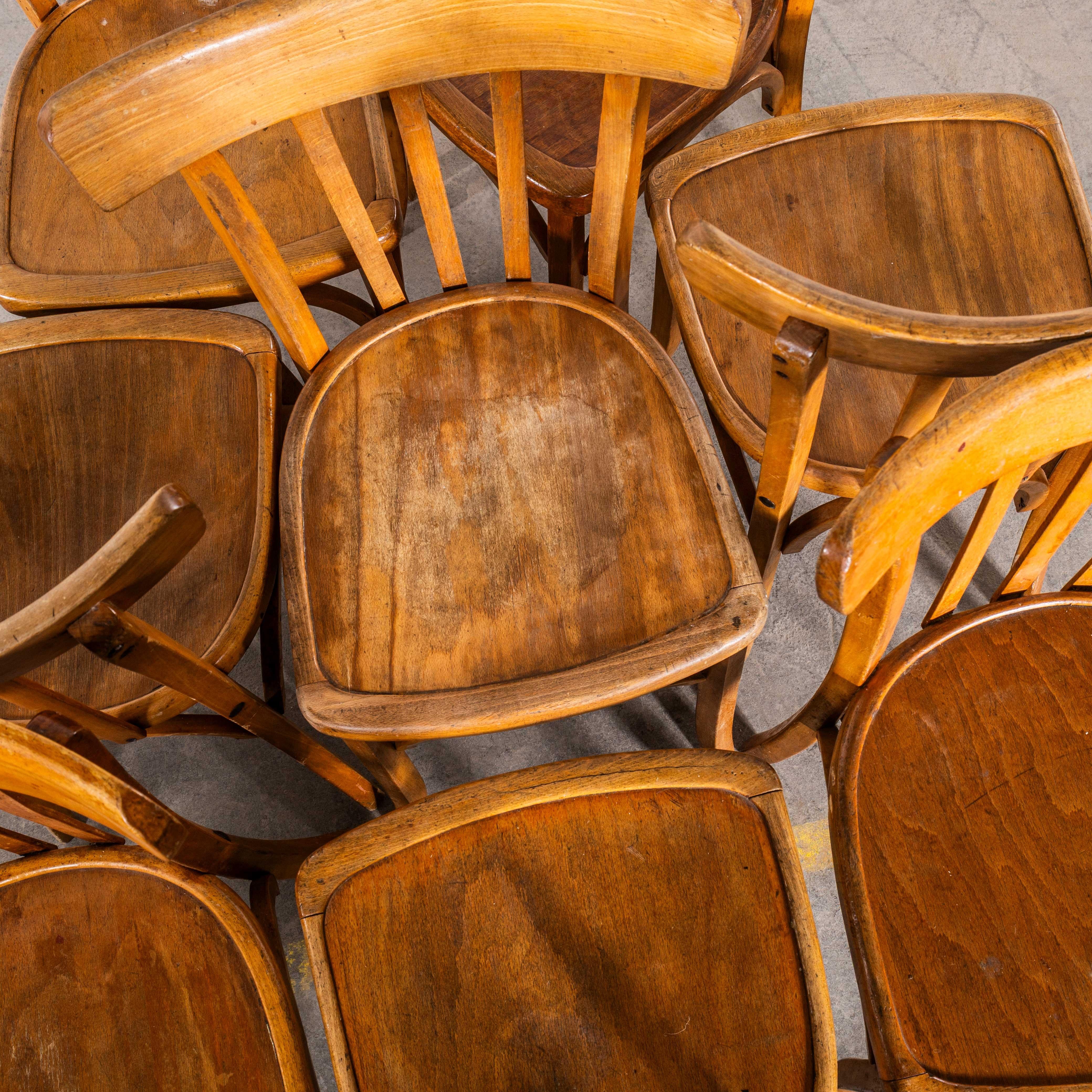 1950's Luterma Honey Oak Bentwood Grill Back Dining Chair - Set Of Eight In condizioni buone in vendita a Hook, Hampshire