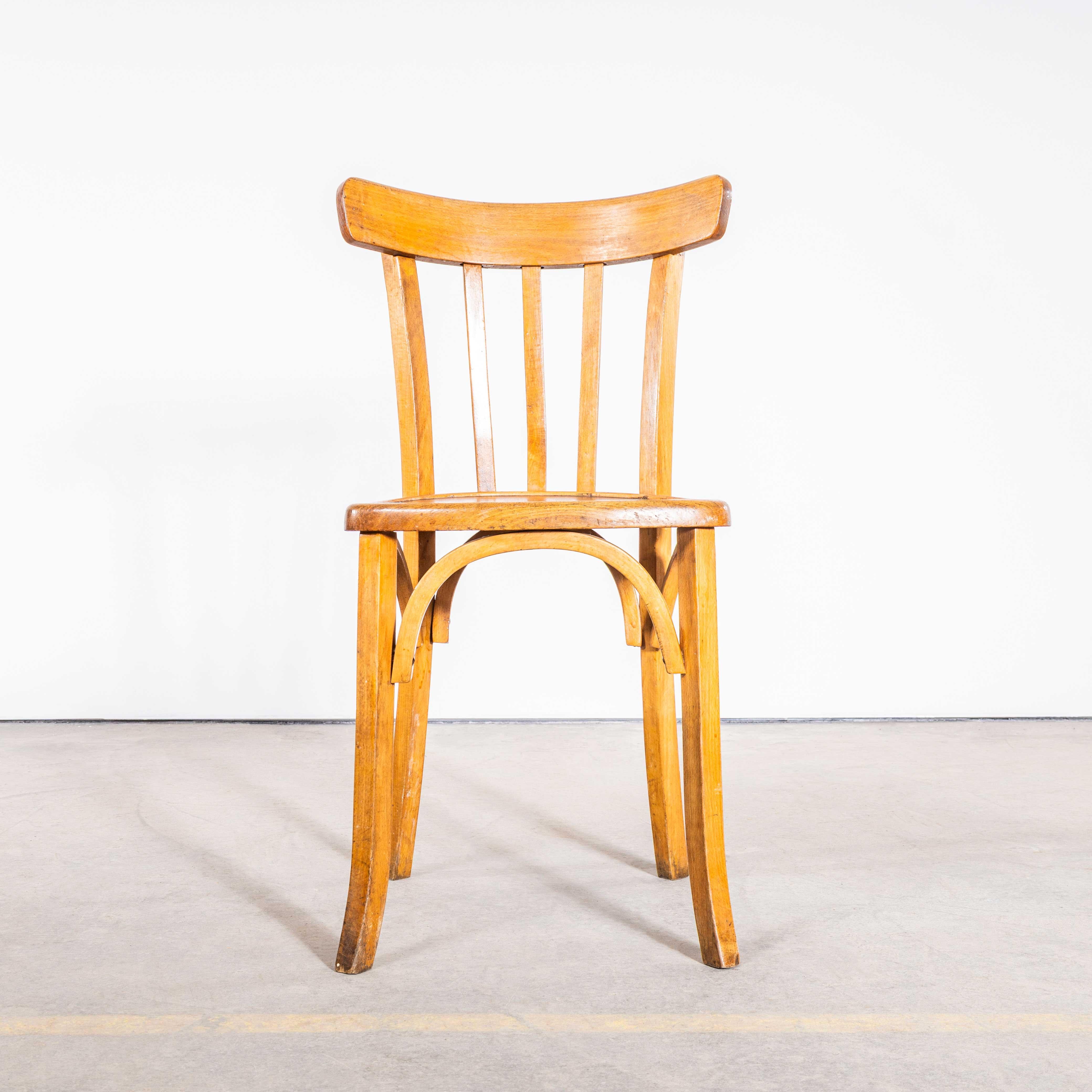 1950's Luterma Honey Oak Bentwood Grill Back Dining Chair - Set Of Eight in vendita 1