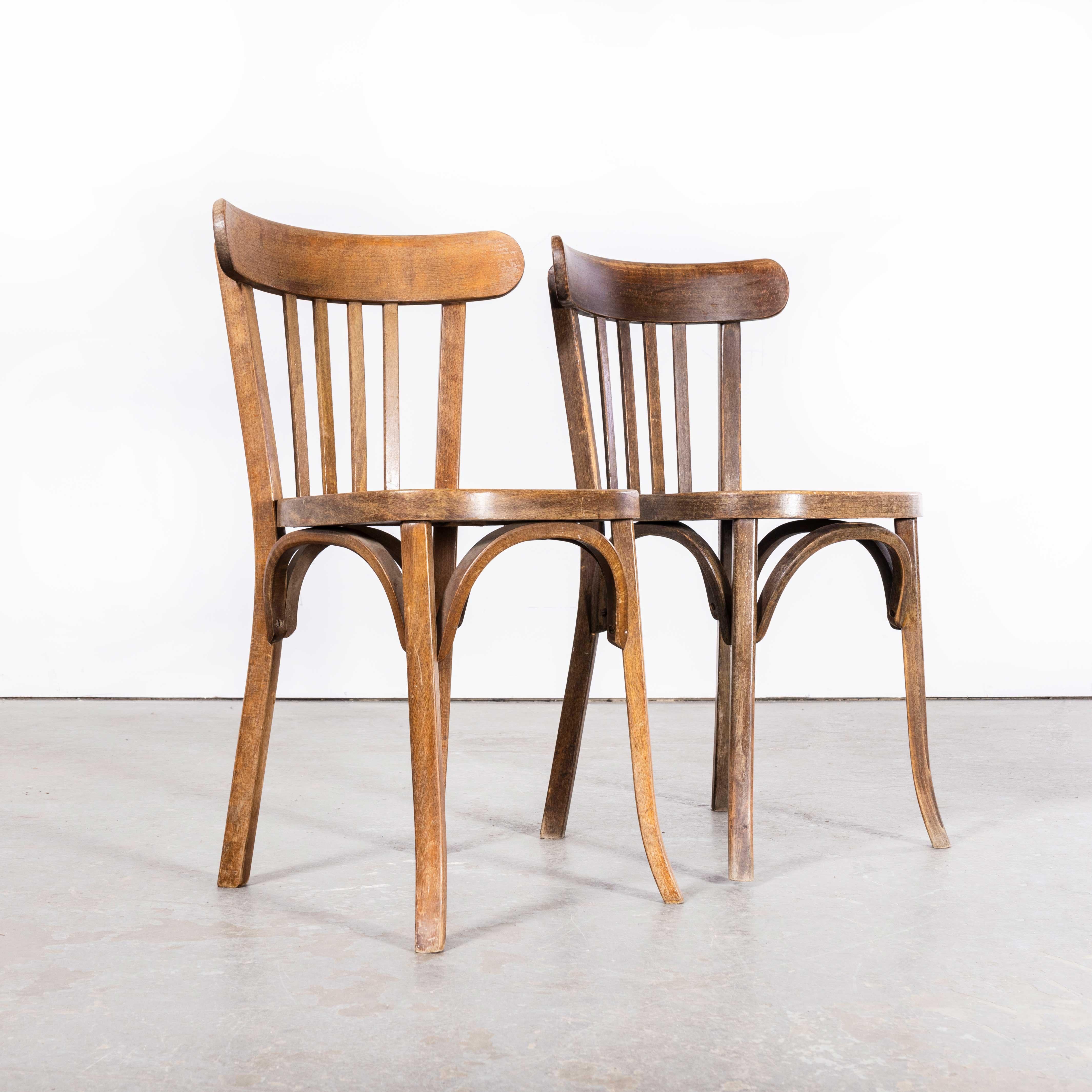 1950s Luterma Mid Oak Bentwood Dining Chair - Pair 4