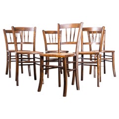1950's Luterma Rich Oak Farmhouse Dining Chair - Set Of Six
