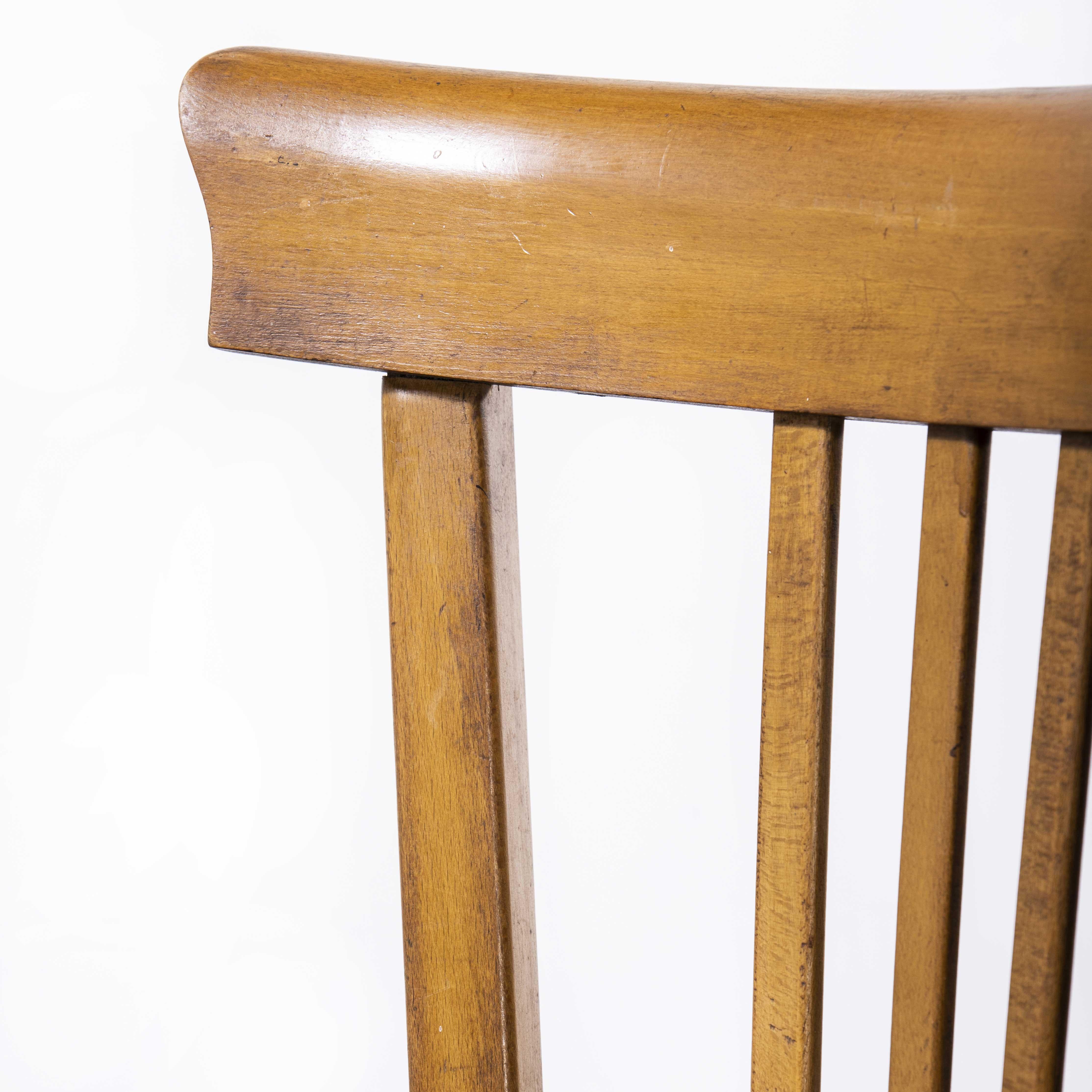 1950’s luterma saddle back bentwood dining chair – set of six

1950’s luterma saddle back bentwood dining chair – set of six. The process of steam bending beech to create elegant chairs was discovered and developed by Thonet, but when its patents