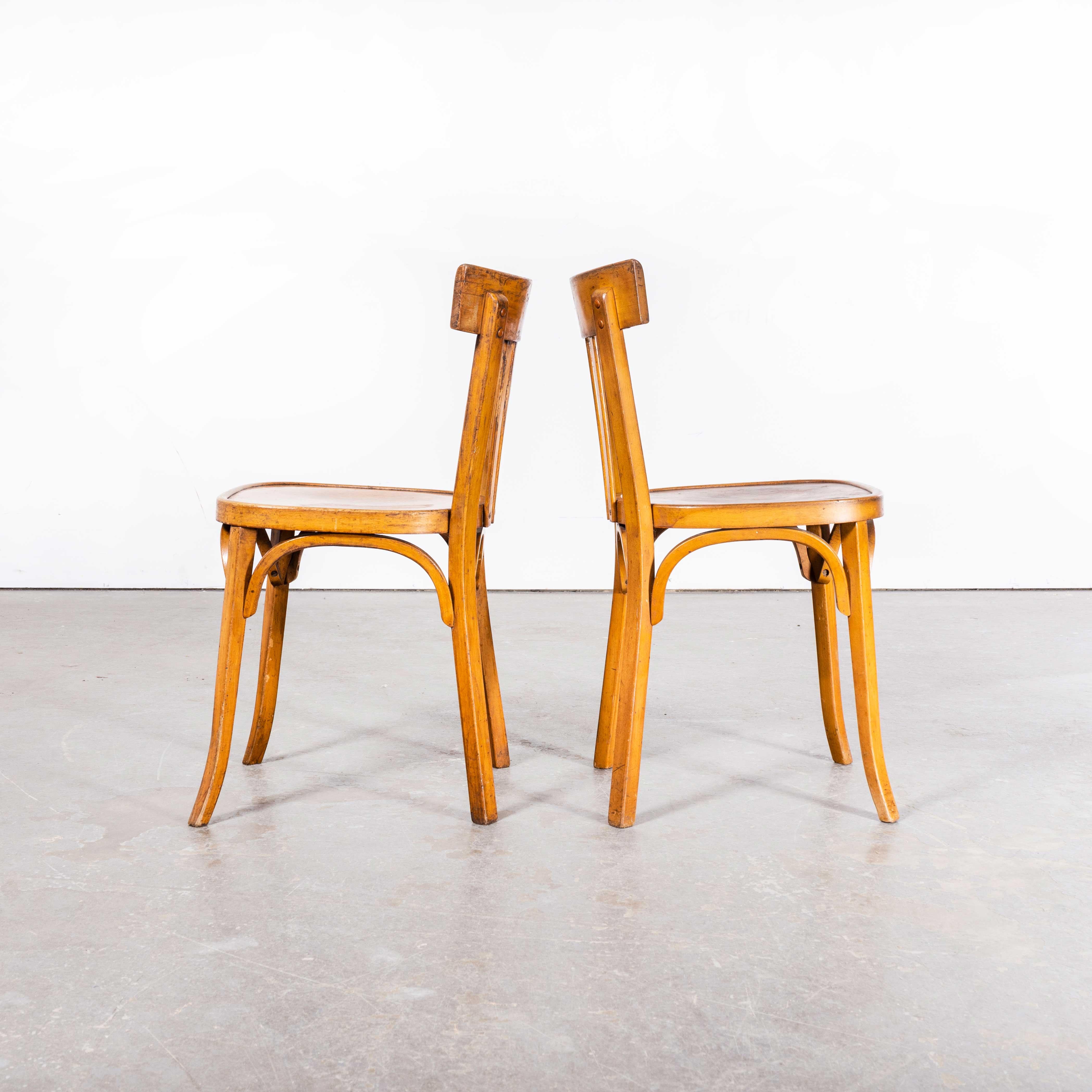 Mid-20th Century 1950s Luterma Warm Oak Bentwood Dining Chair - Pair For Sale