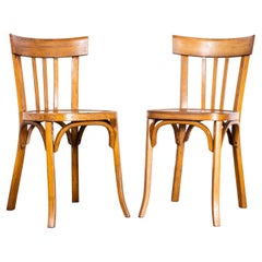 Retro 1950s Luterma Warm Oak Bentwood Dining Chair - Pair