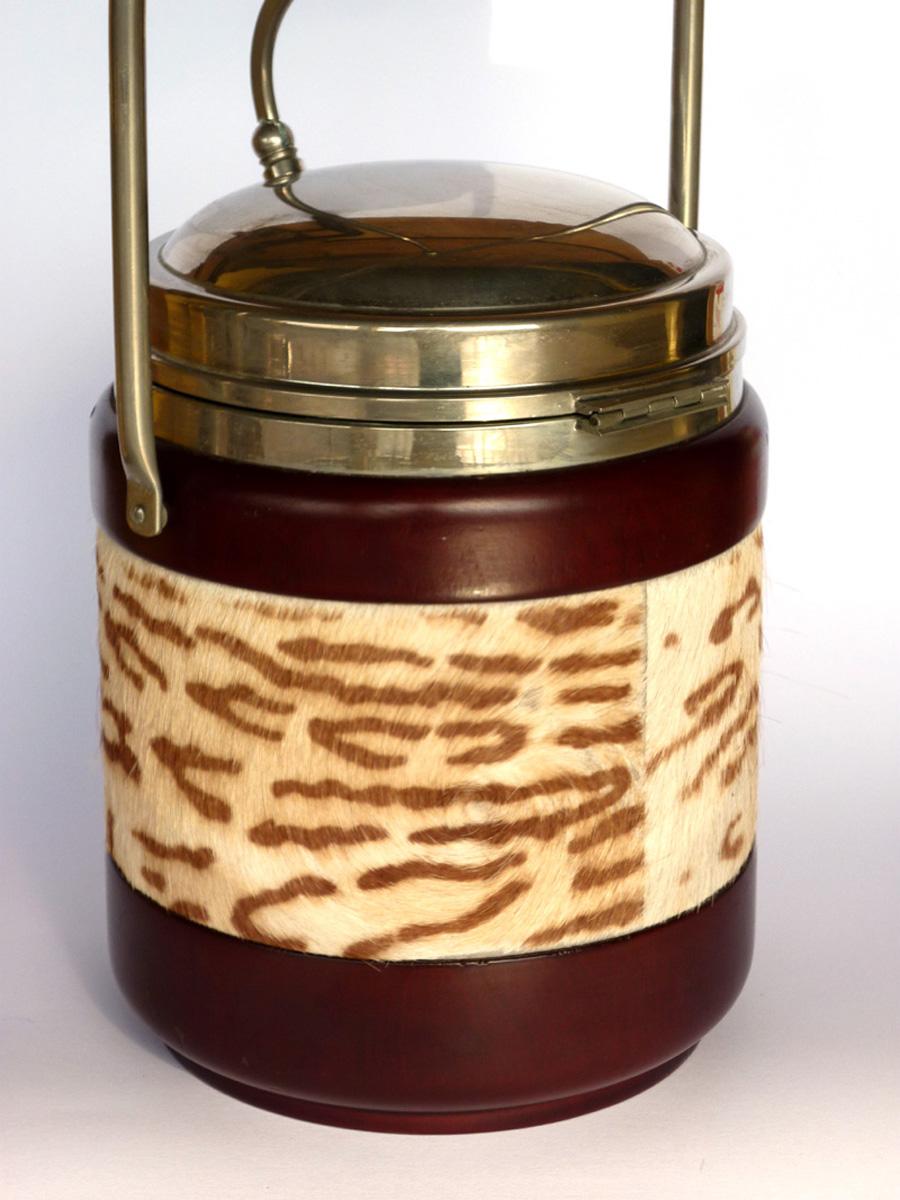 Mid-20th Century 1950s Macabo Italian Midcentury Design Wood Ice Bucket For Sale