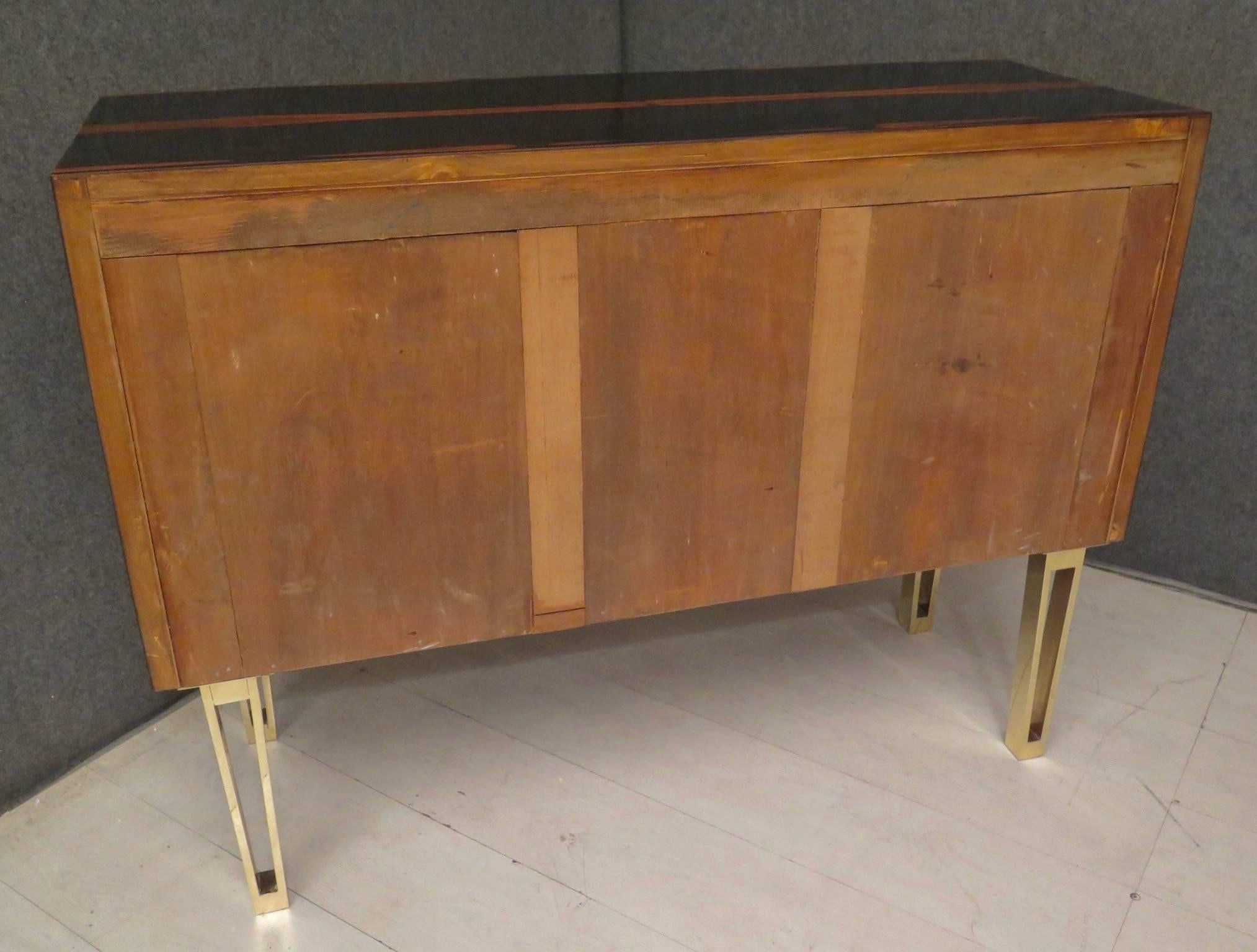 1950s Macassar Parchment and Brass Midcentury Italian Chests of Drawers 14