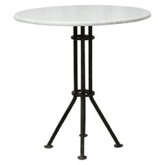 1950s Made in Italy Industrial Table with Carrara Marble Top