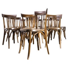 Retro 1950's Mahieu Bentwood Dark Tan Dining Chairs, Set of Sixteen