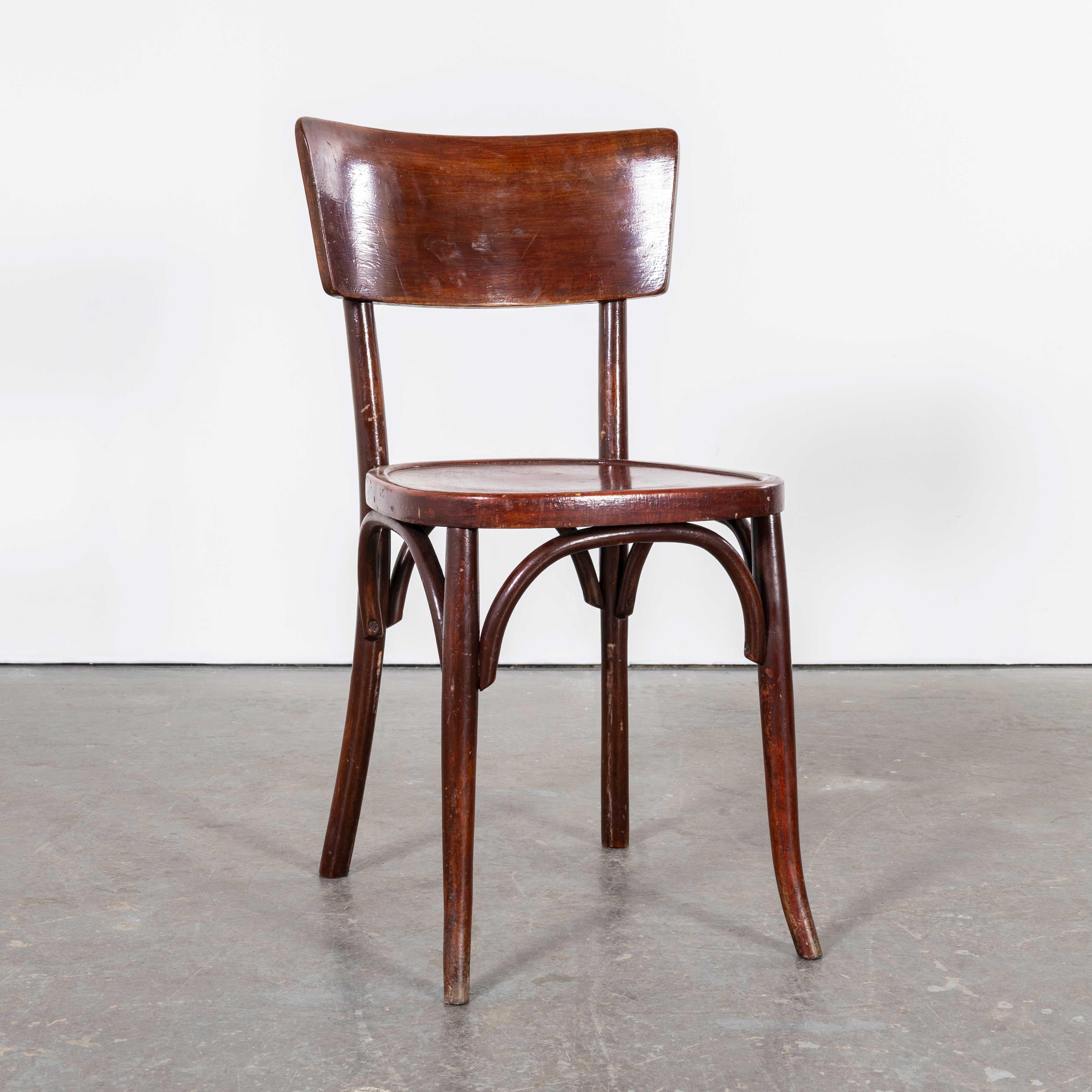1950's Mahieu Bentwood Dark Tan Dining Chairs - Set Of Twelve 1