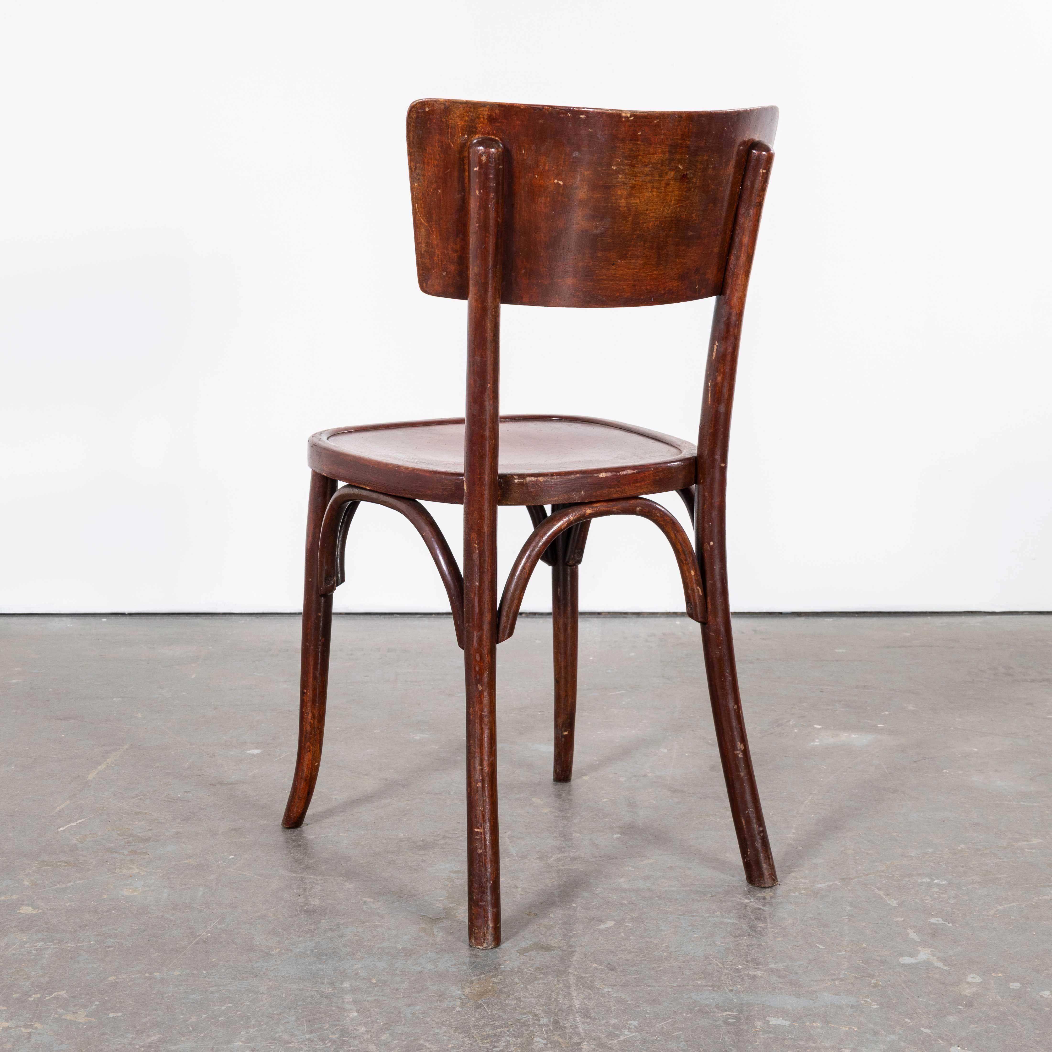 1950's Mahieu Bentwood Dark Tan Dining Chairs - Set Of Twelve 2