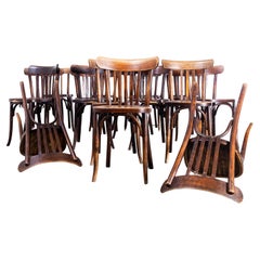 Retro 1950s Mahieu Bentwood Mid Tan Dining Chairs, Set of Seventeen