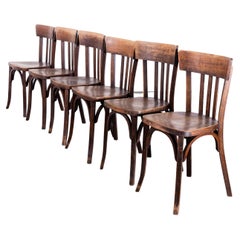 1950's Mahieu Rich Walnut Bentwood Dining Chairs - Set von sechs