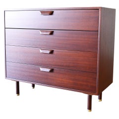 1950s Mahogany and Brass Harvey Probber Chest of Drawers Mid Century Modern