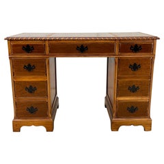 1950s Mahogany and Leather Top Desk