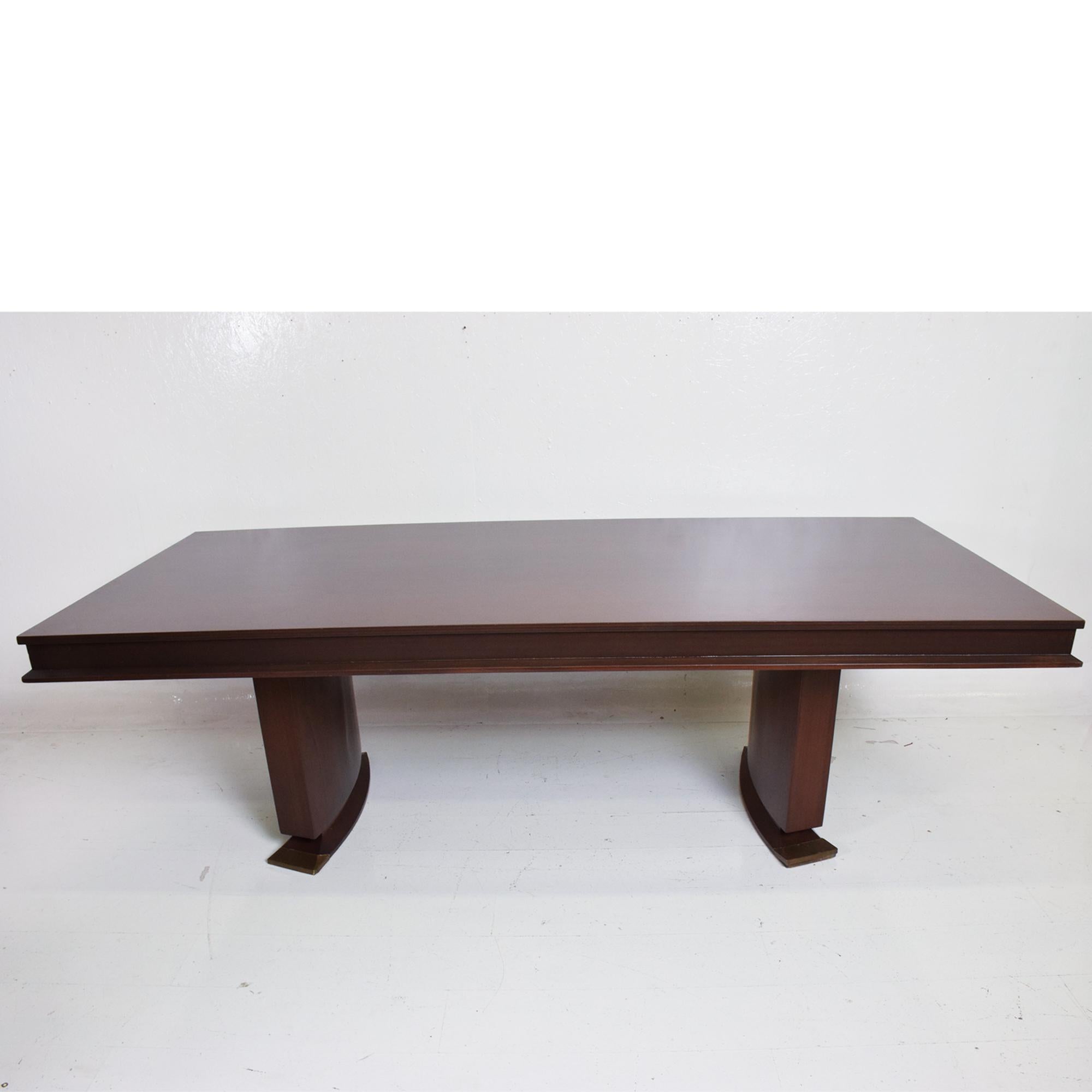 1950s Monumental Executive Mahogany Dining Table Mexico City In Good Condition In Chula Vista, CA