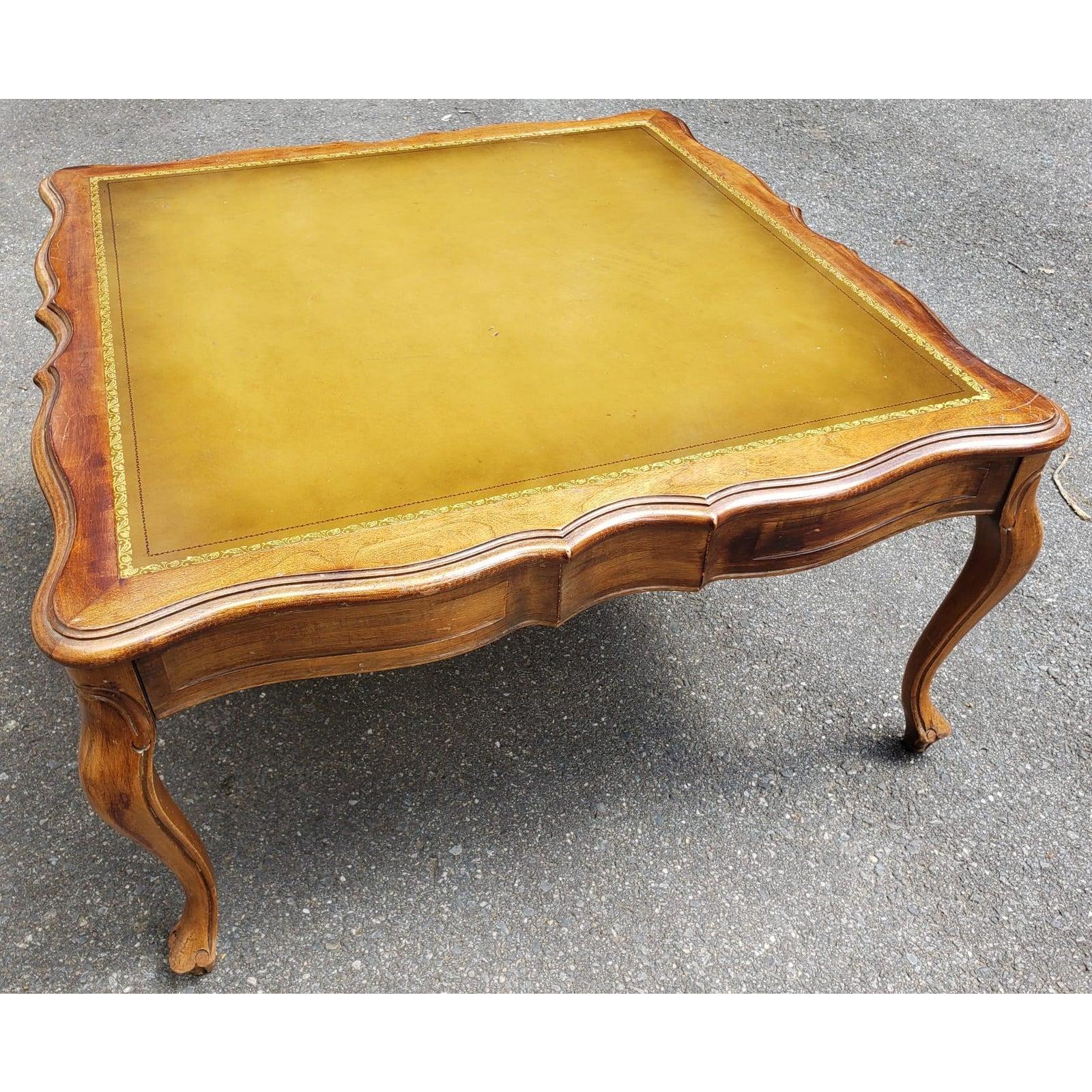 leather top coffee table