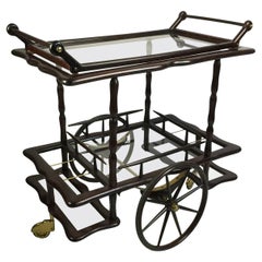 1950s Mahogany Italian Drinks Trolley with Removable Tray