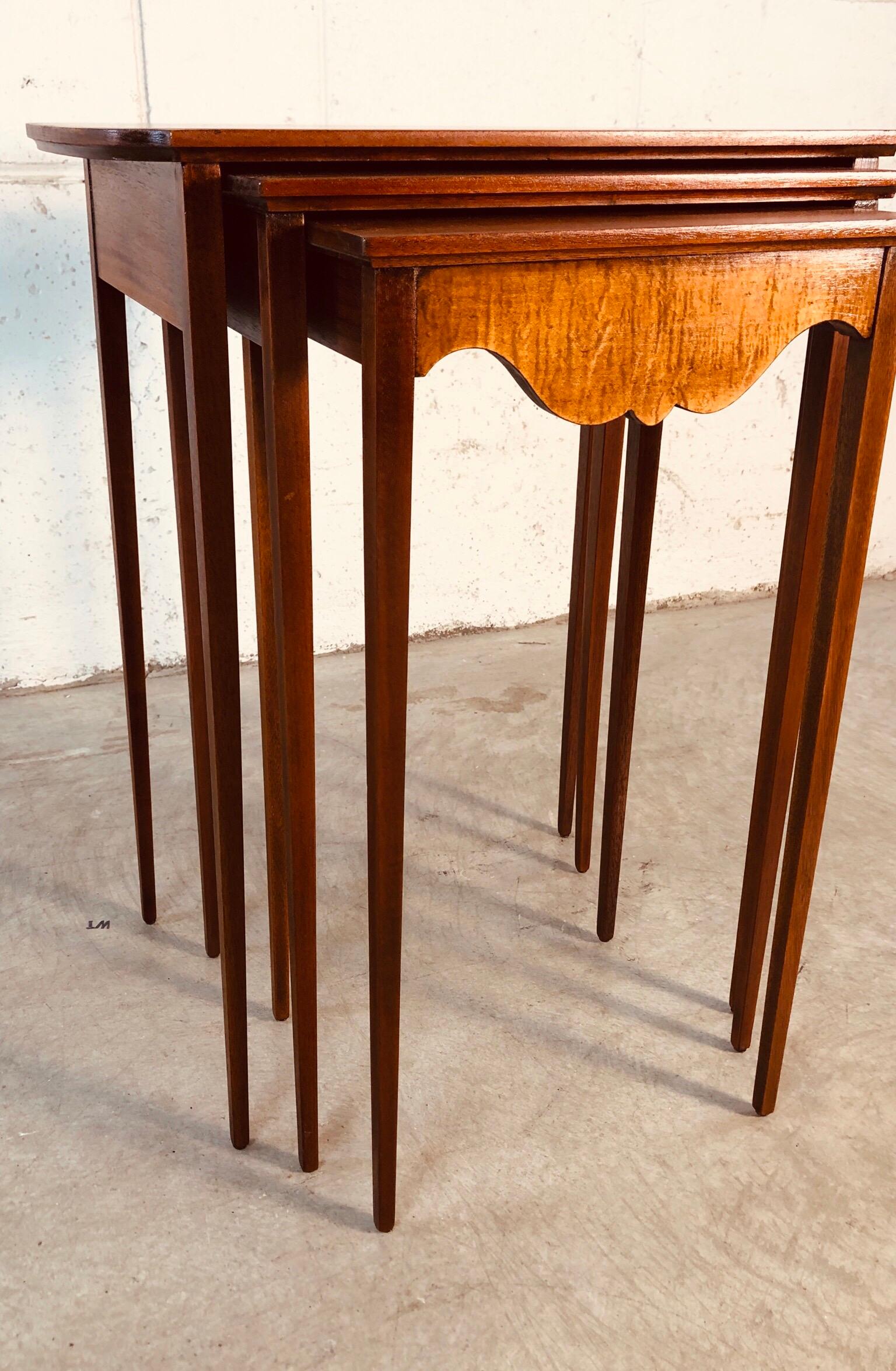 mahogany nesting tables-set of 3