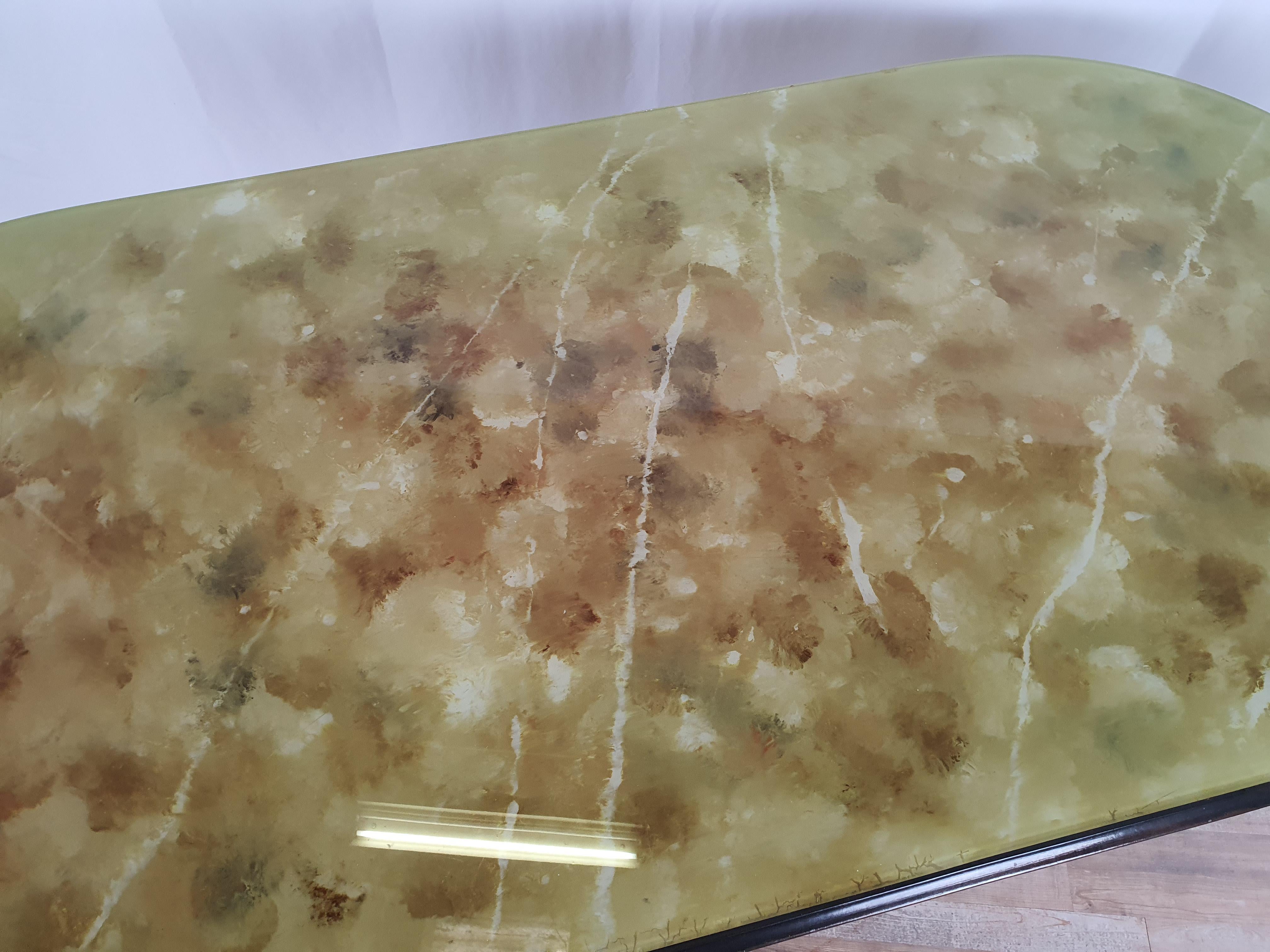 Brass 1950s Mahogany Oval Dining Table