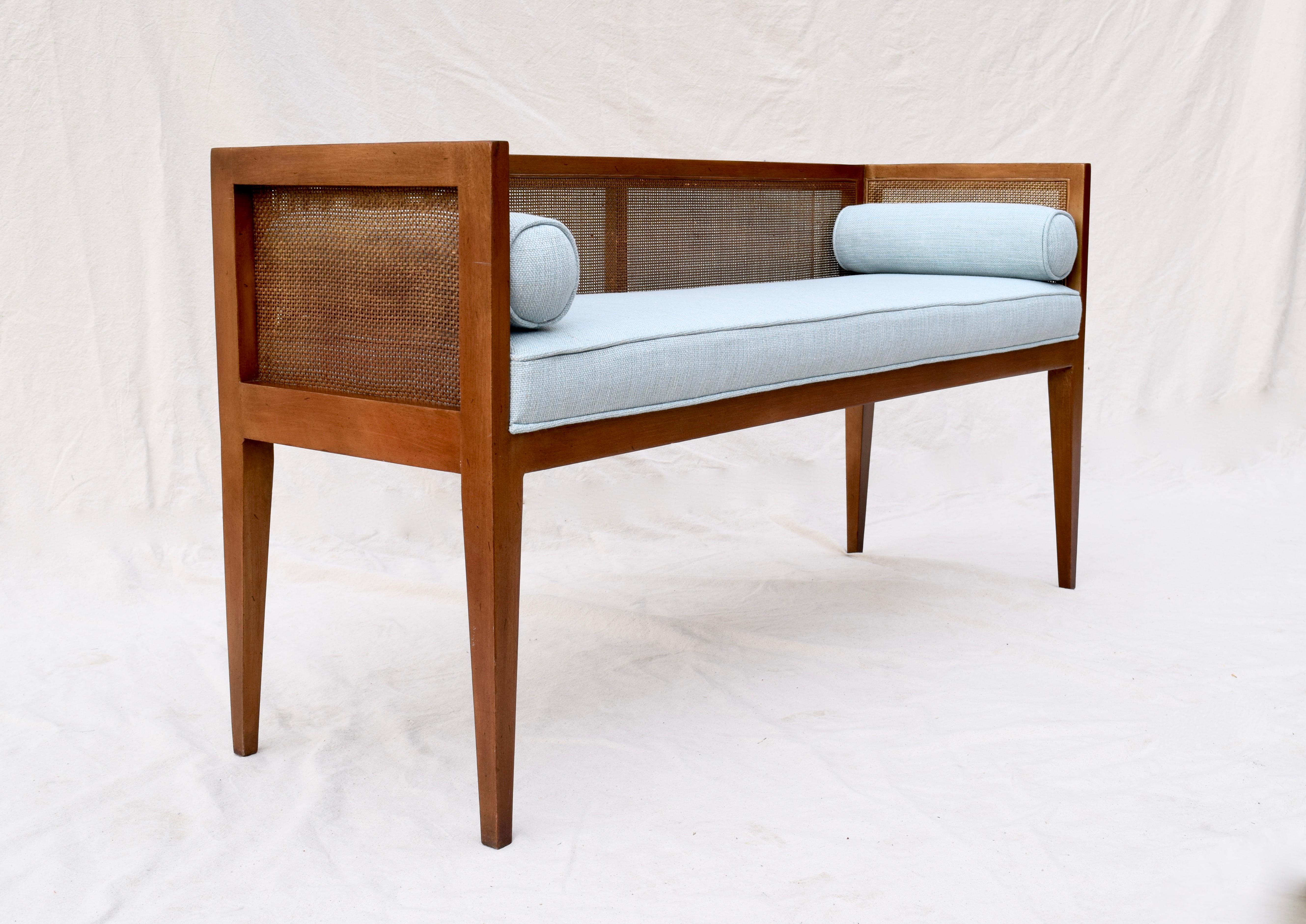North American 1950s Mahogany Window Bench Attributed to Edward Wormley for Dunbar