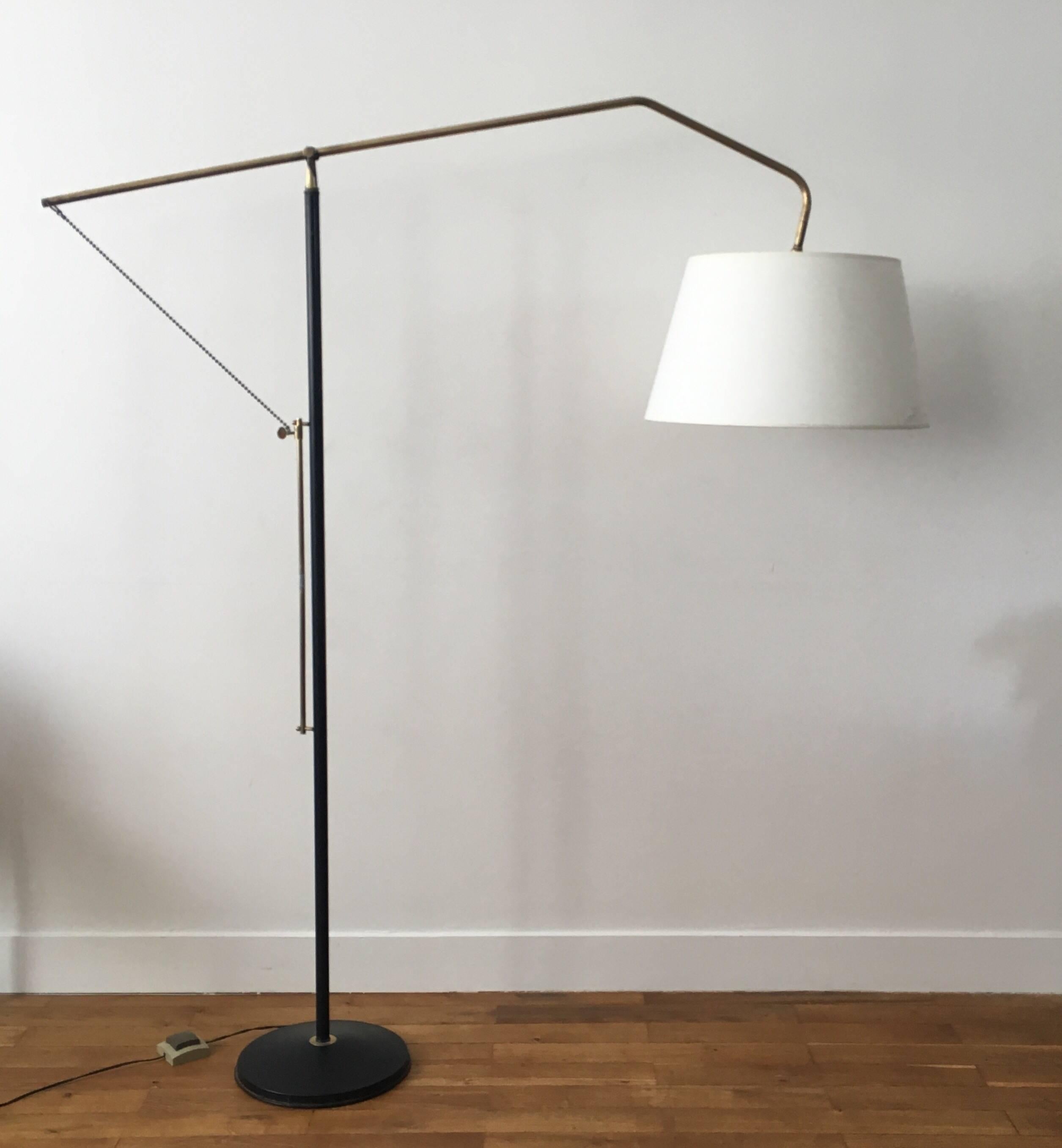 Mid-20th Century 1950s Maison Arlus Adjustable Floor Lamp