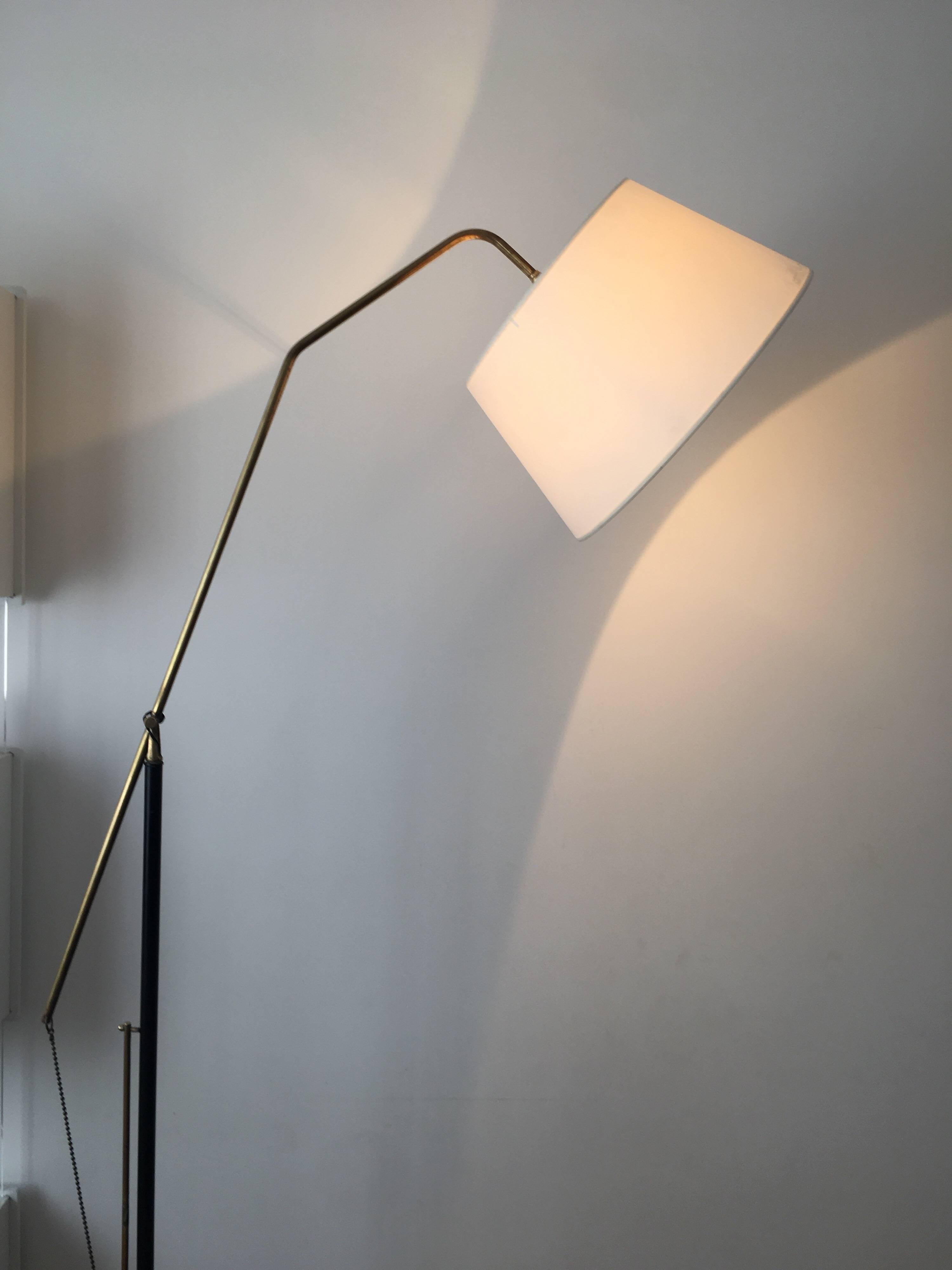 Metal 1950s Maison Arlus Adjustable Floor Lamp