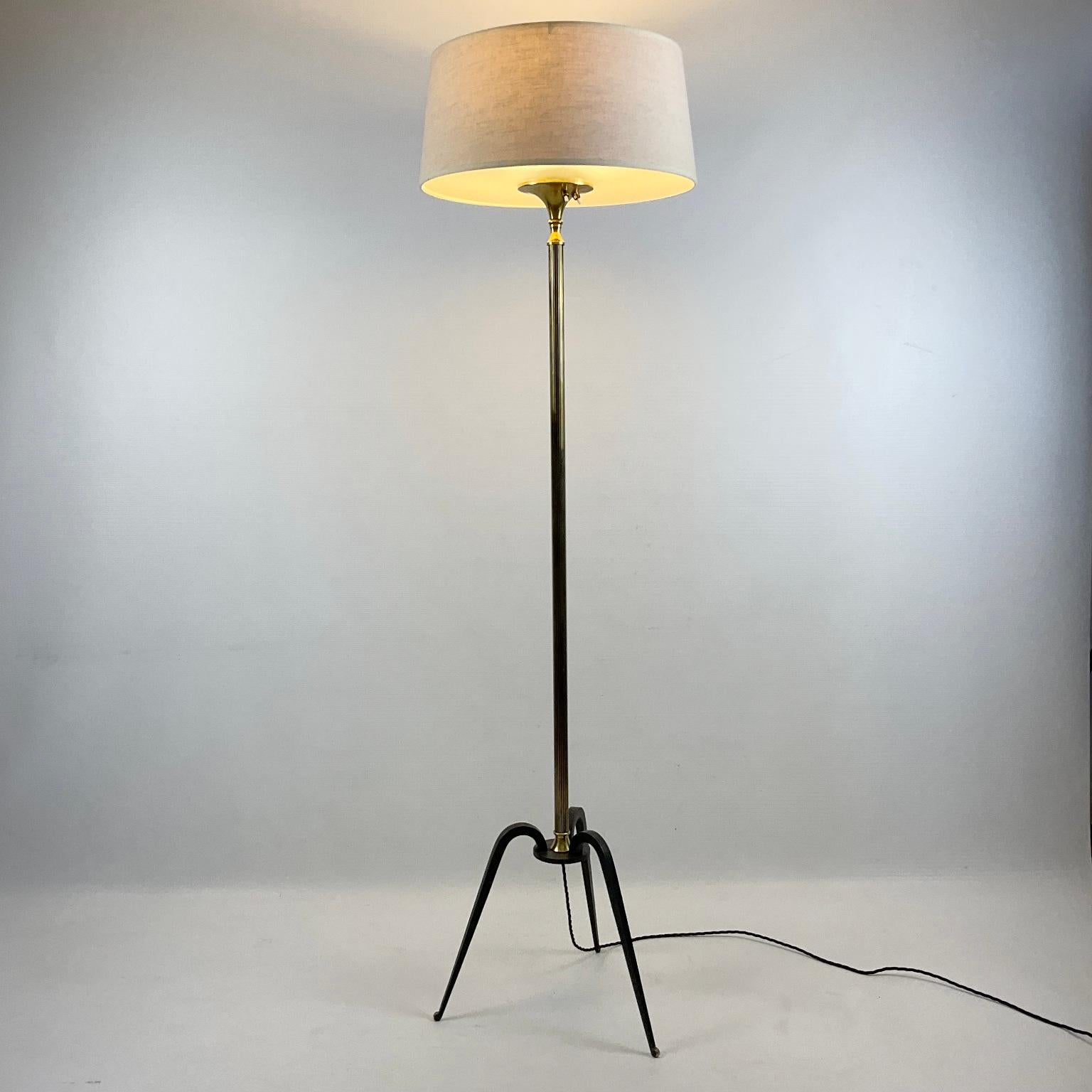 French 1950s Maison Arlus Floor Lamp in a Hollywood Regency Style For Sale