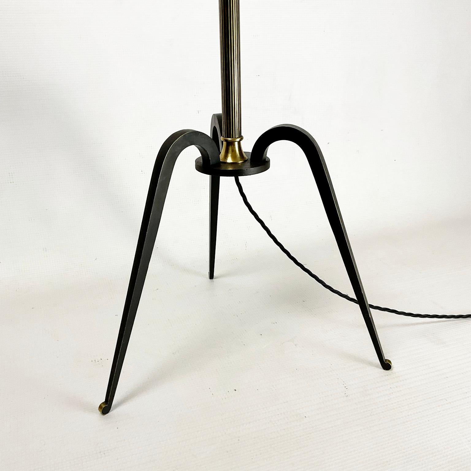 Brass 1950s Maison Arlus Floor Lamp in a Hollywood Regency Style For Sale