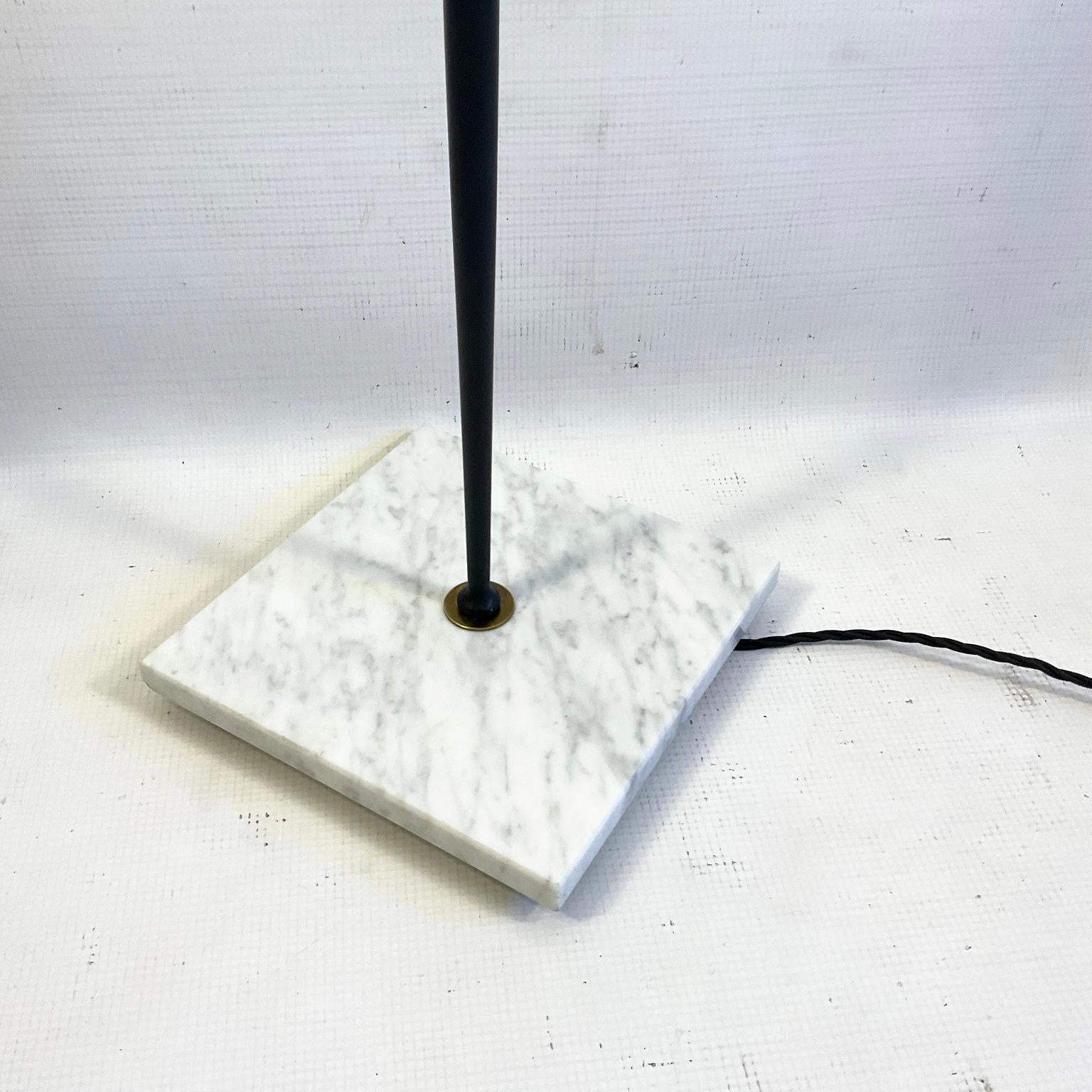 1950s Floor Lamp Attributed to Maison Arlus with Linen Lampshades In Good Condition For Sale In London, GB