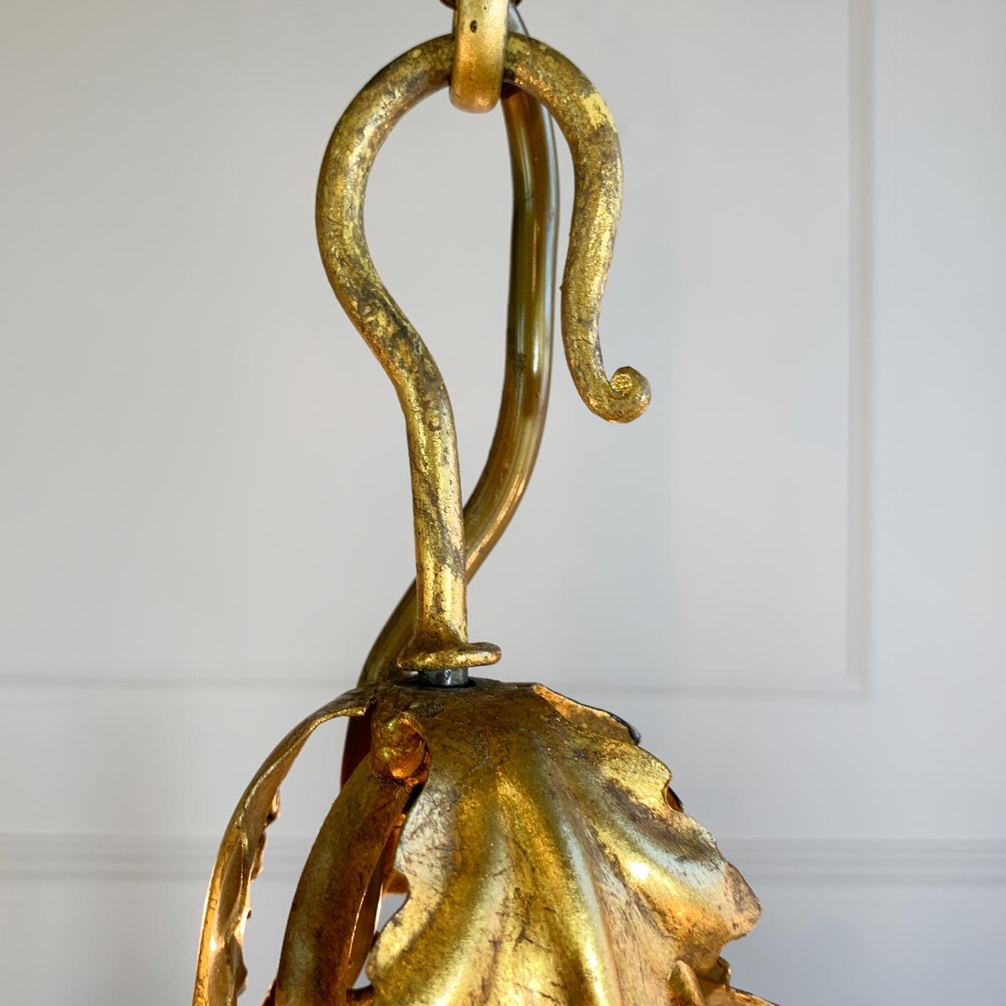 1950's Banci Firenze Gold Crystal Floral Chandelier For Sale 4