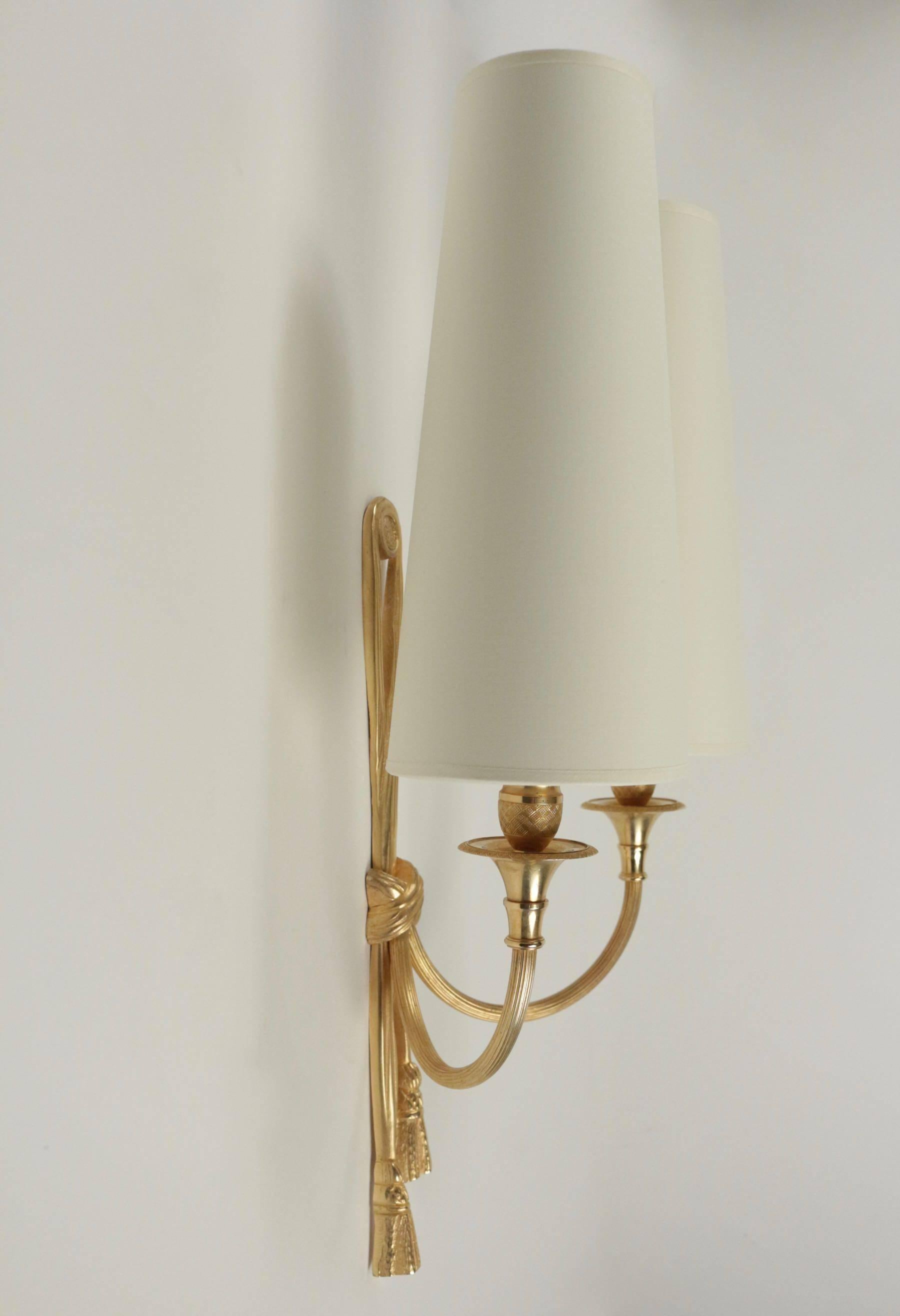 1950s Maison Baguès Large Pair of Neoclassical Sconces 1