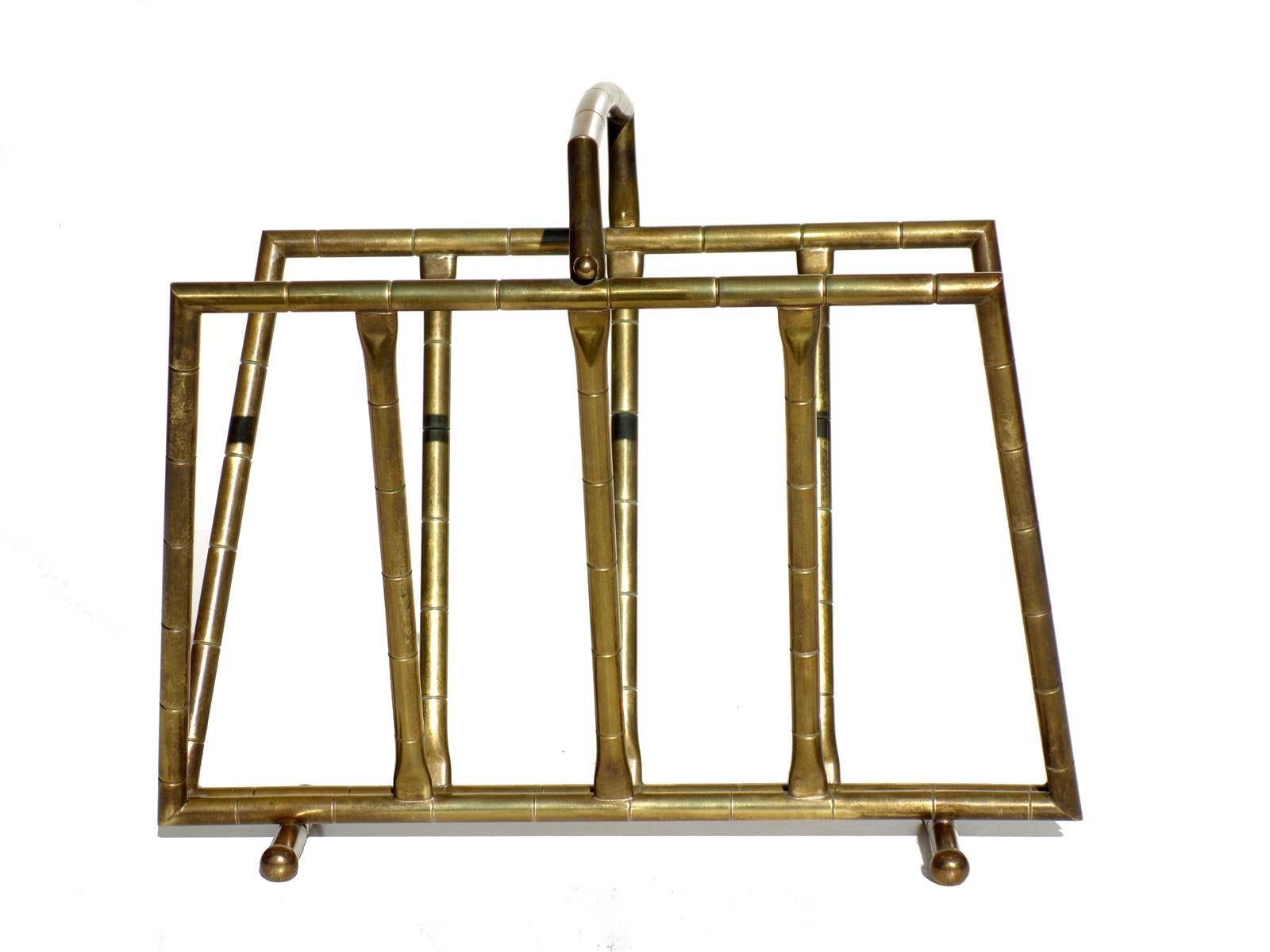 Bamboo brass magazine rack

Excellent condition.